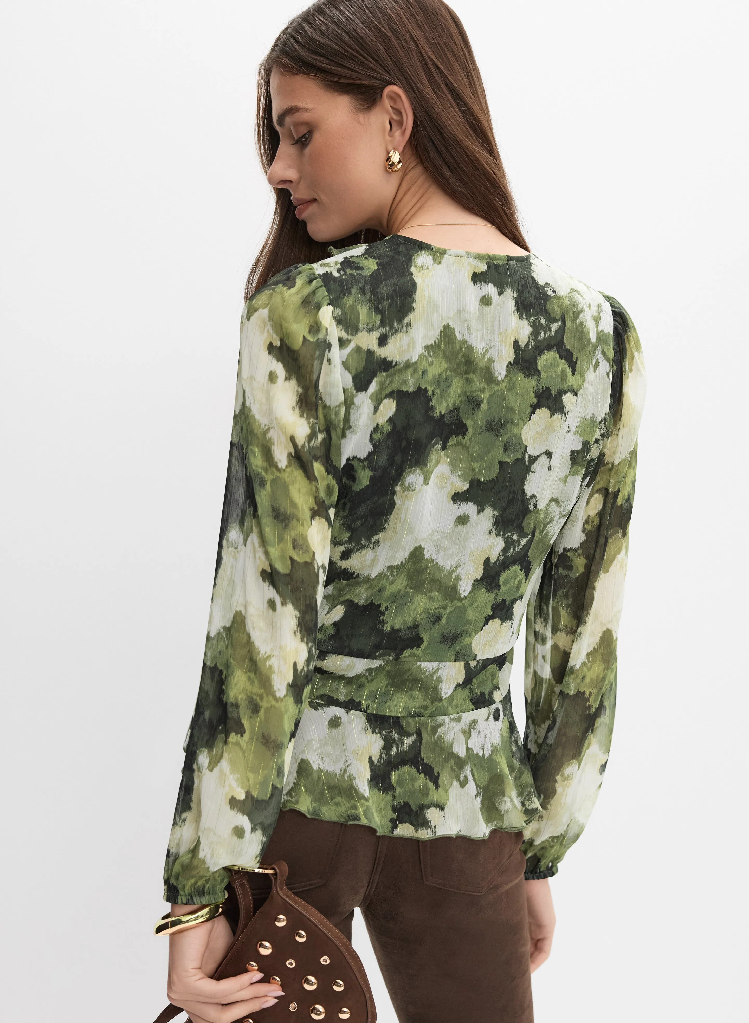 Abstract Flounce Front Blouse sold by Melanie Lyne product image thumbnail 3