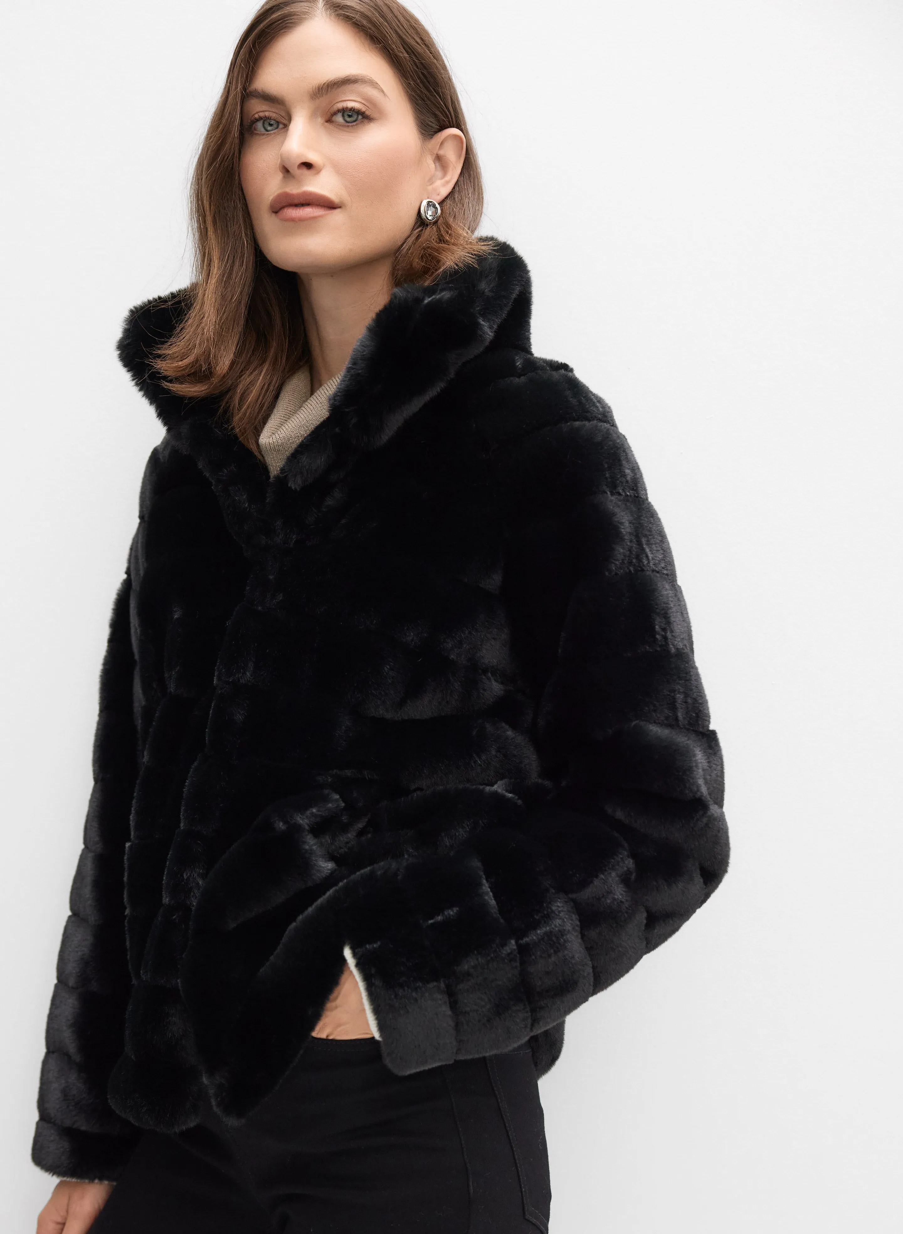 Ribbed Faux Fur Coat sold by Melanie Lyne product image thumbnail 3