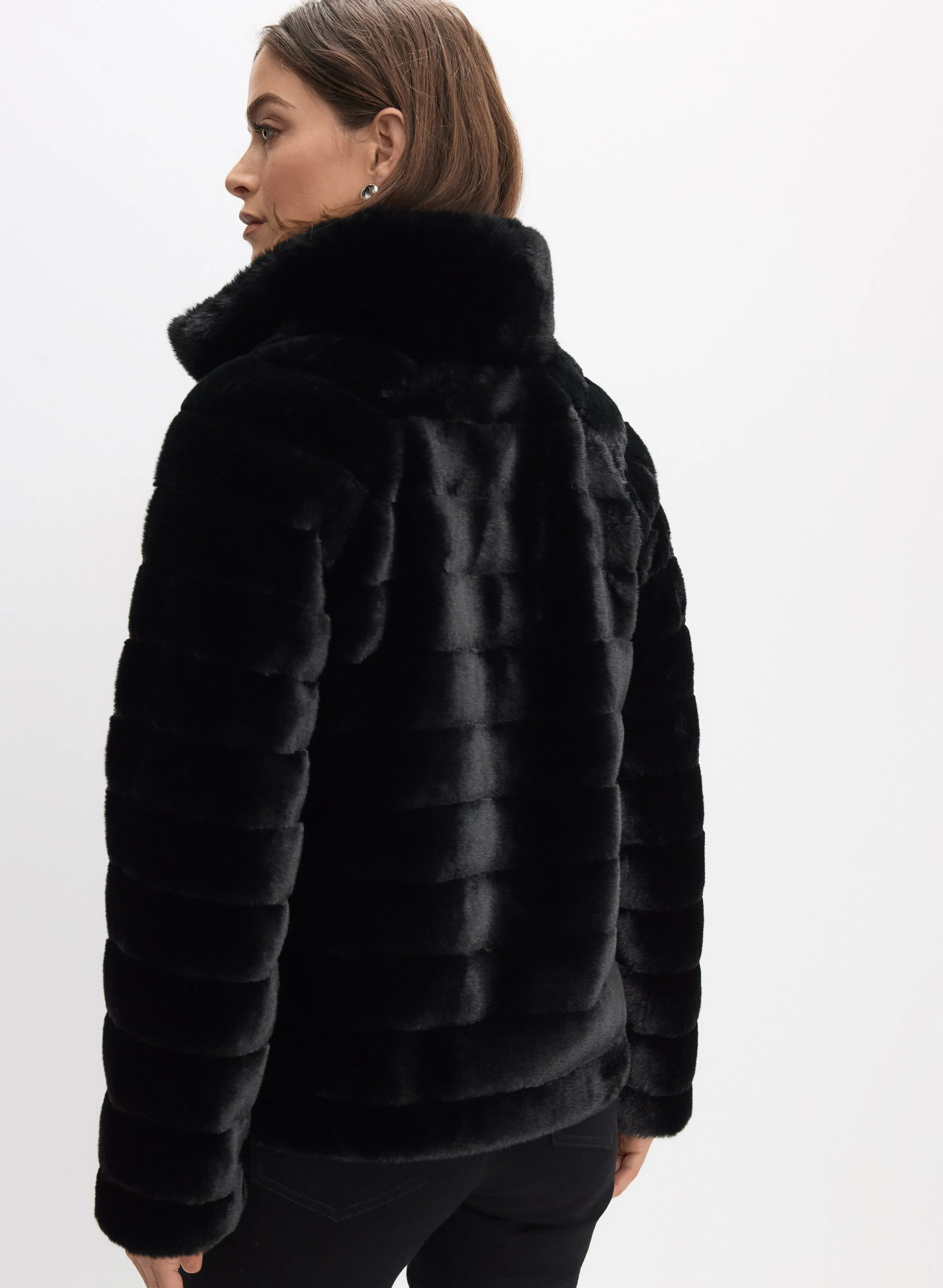 Ribbed Faux Fur Coat sold by Melanie Lyne product image thumbnail 4
