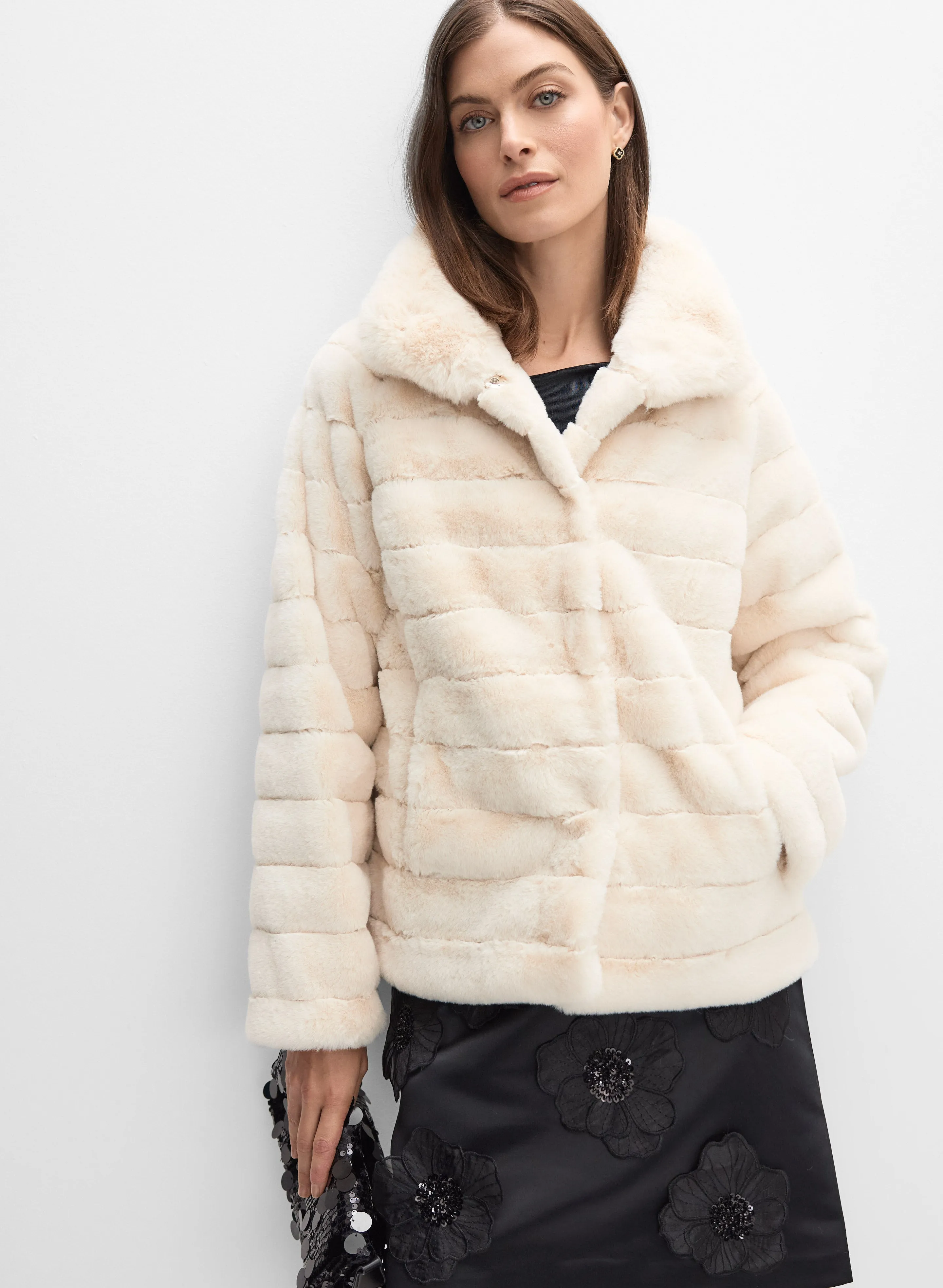 Ribbed Faux Fur Coat sold by Melanie Lyne product image thumbnail 5