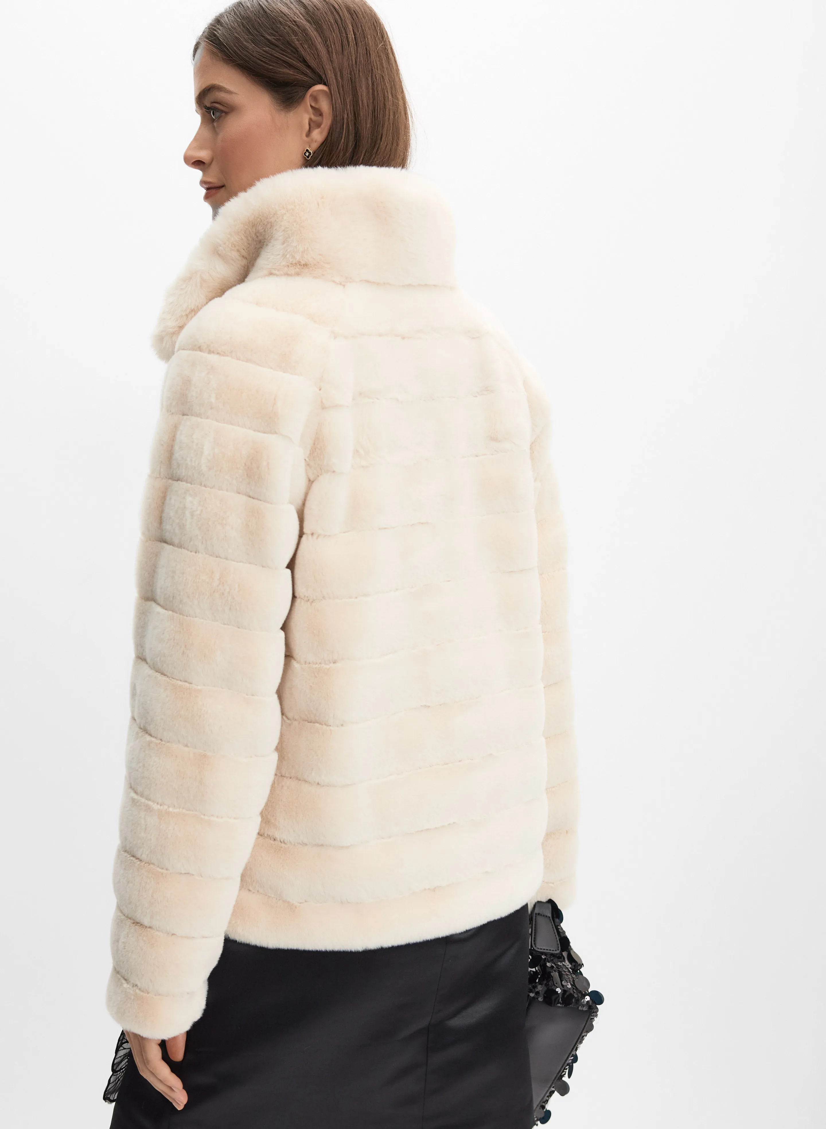 Ribbed Faux Fur Coat sold by Melanie Lyne product image thumbnail 4