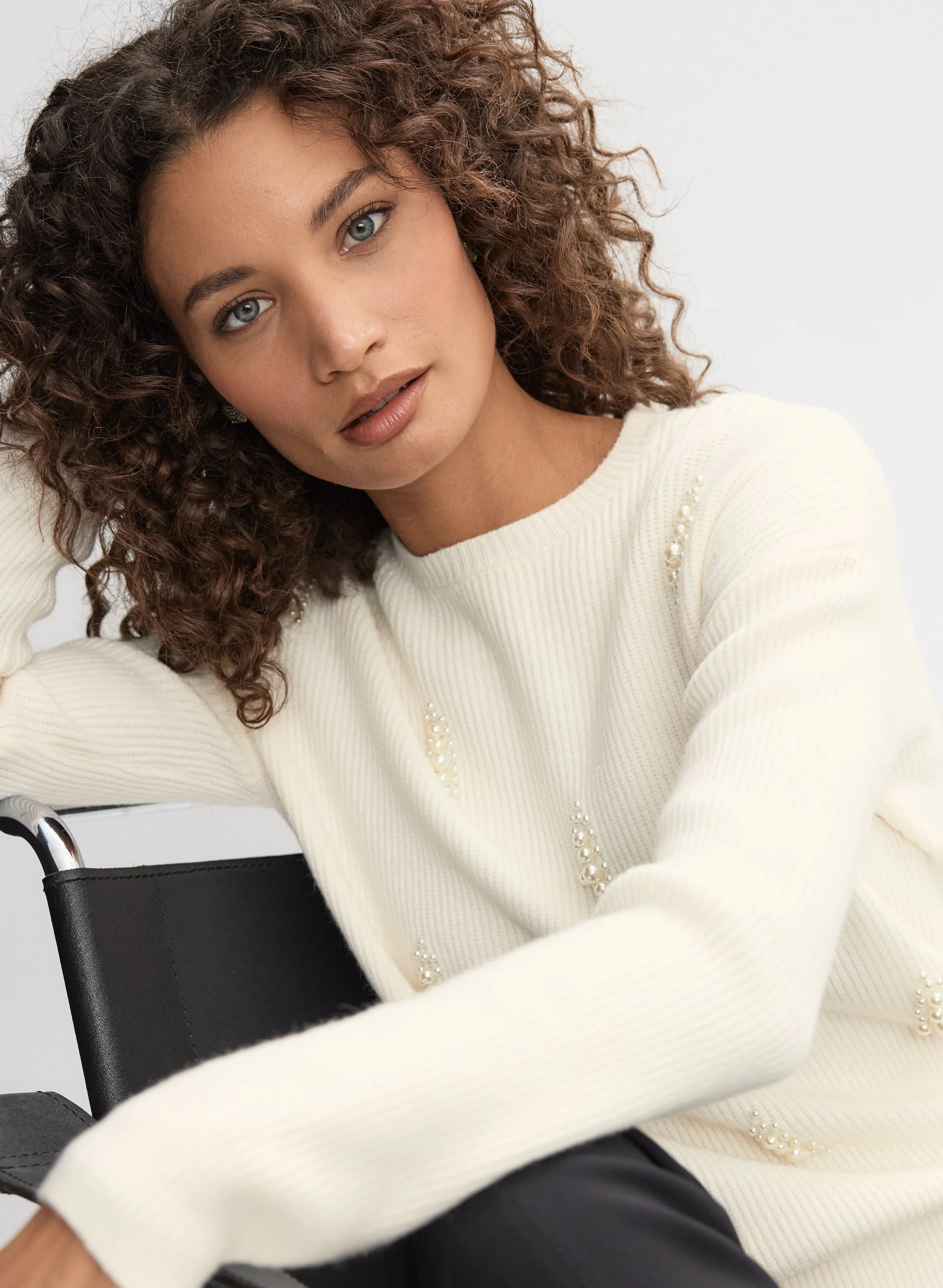 Pearl Embellished Sweater sold by Melanie Lyne product image thumbnail 5