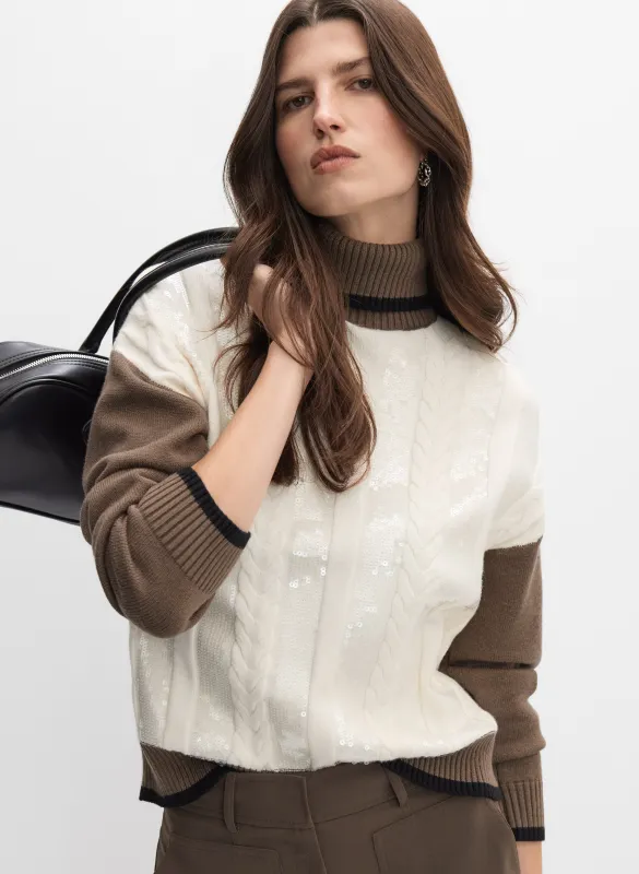 Sequined Colour Block Sweater sold by Melanie Lyne