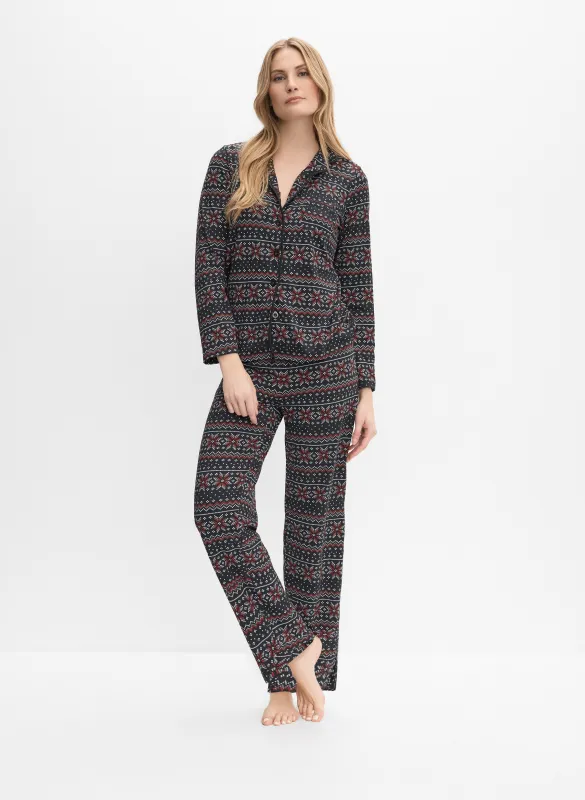 Geometric & Snowflake Print Pyjama Set sold by Melanie Lyne