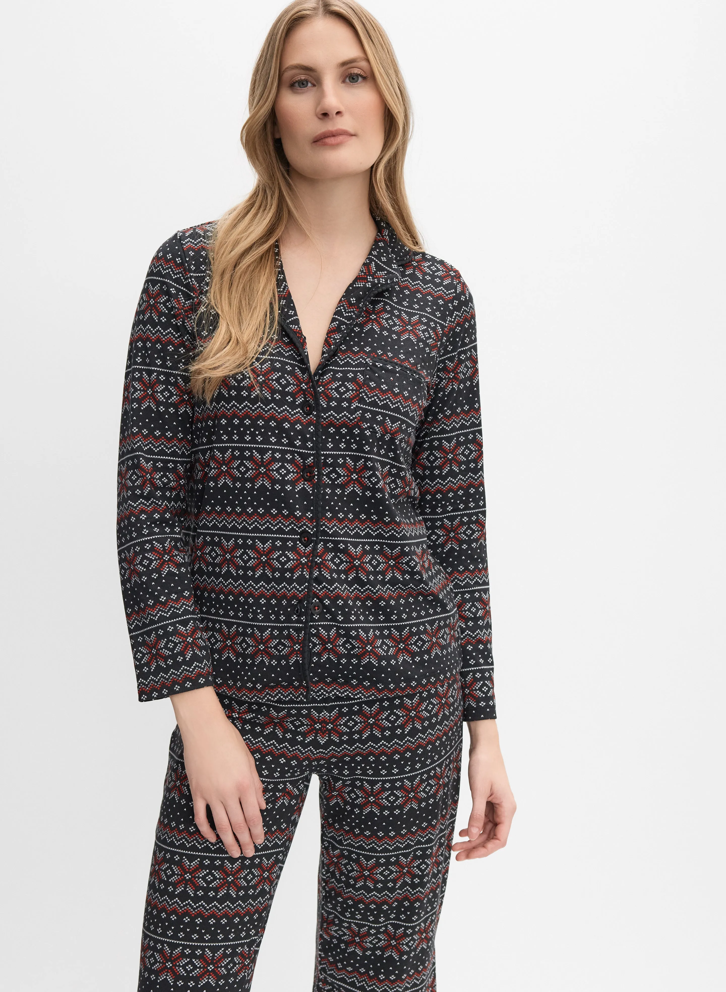 Geometric & Snowflake Print Pyjama Set sold by Melanie Lyne product image thumbnail 3