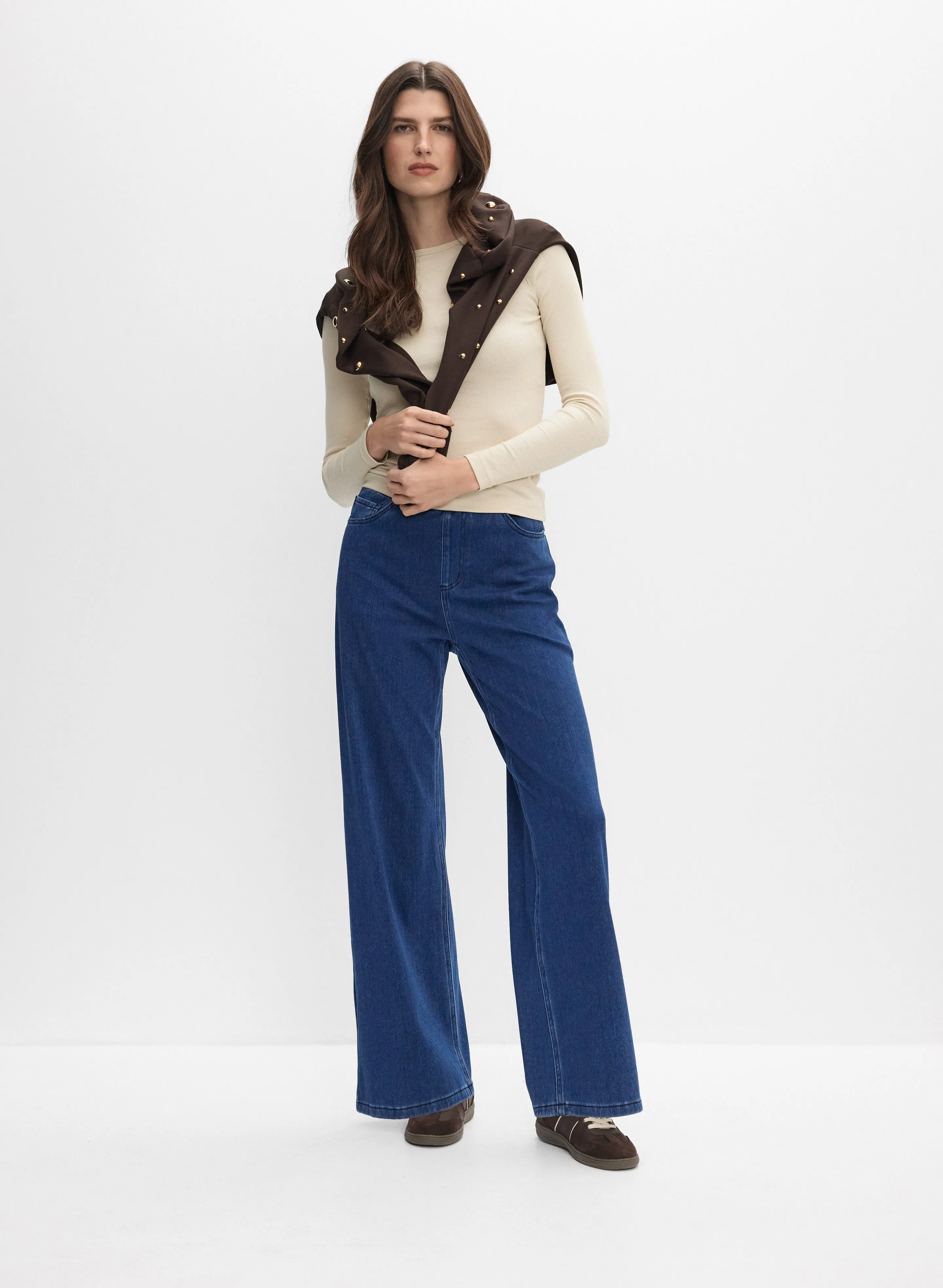 Wide-Leg Knit Jeans sold by Melanie Lyne product image thumbnail 3