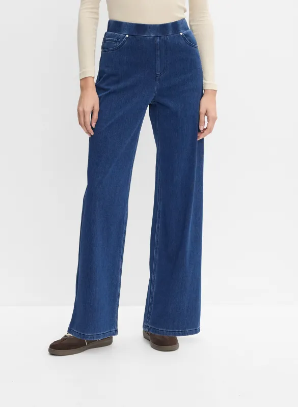 Wide-Leg Knit Jeans sold by Melanie Lyne
