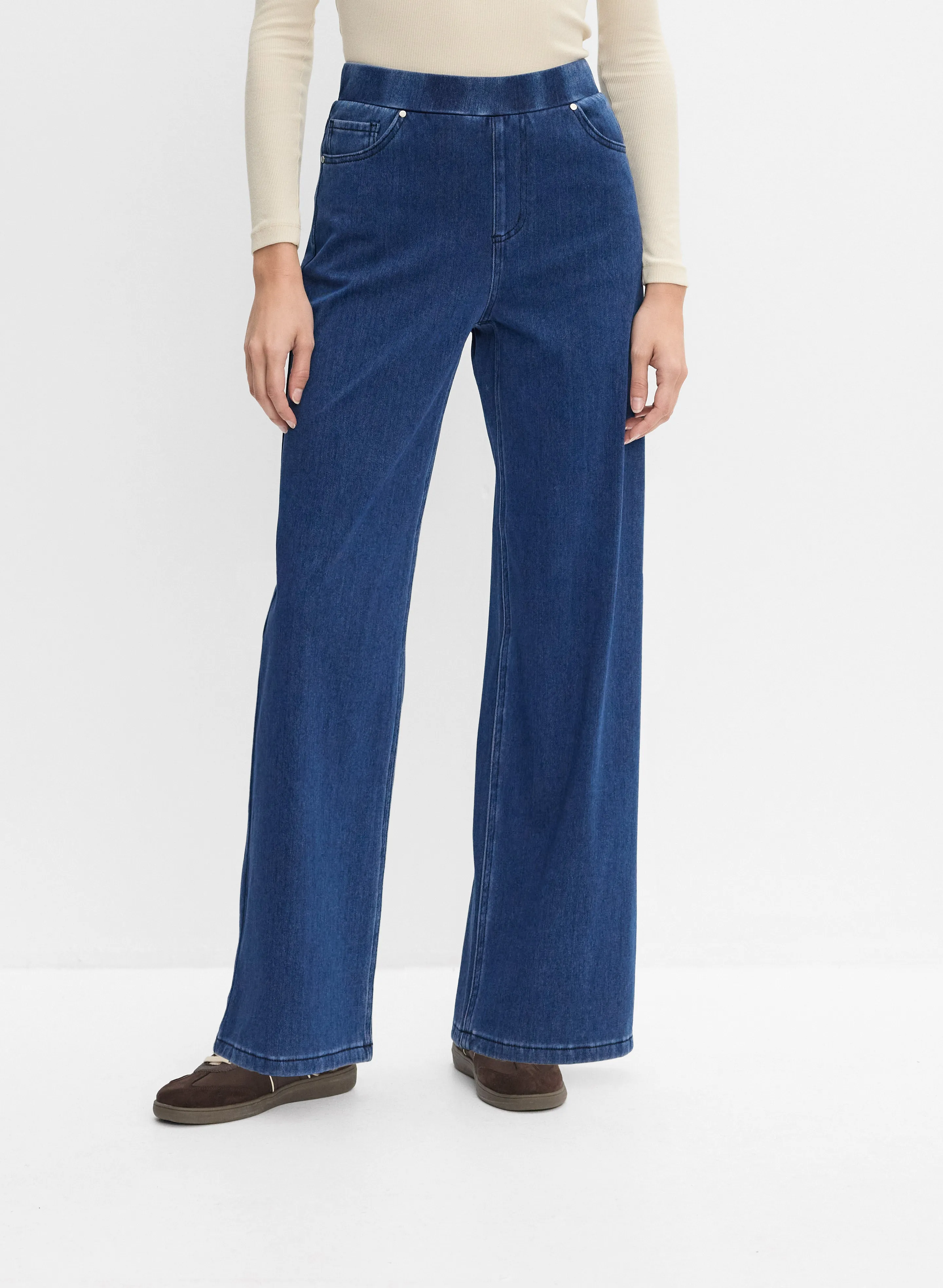 Wide-Leg Knit Jeans sold by Melanie Lyne