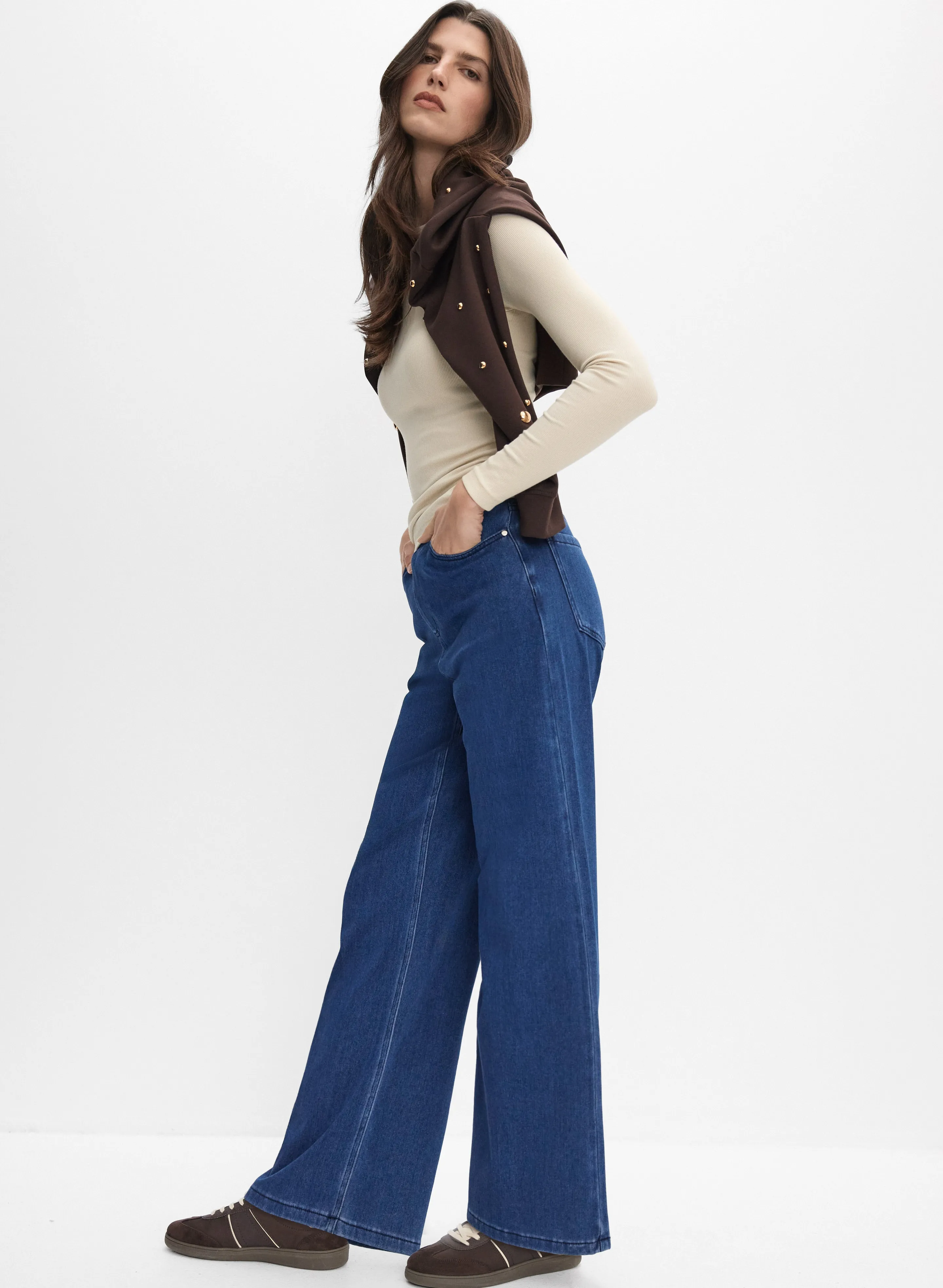 Wide-Leg Knit Jeans sold by Melanie Lyne product image thumbnail 5