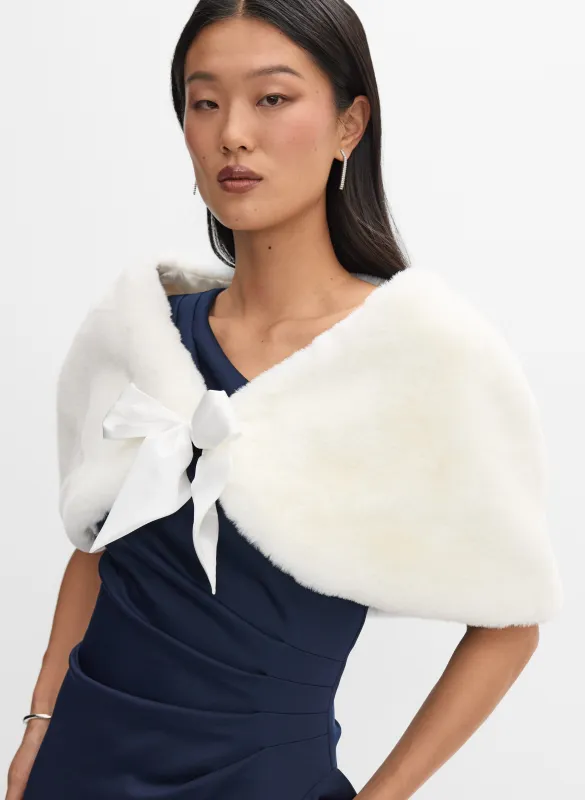 Satin Tie Faux Fur Stole sold by Melanie Lyne