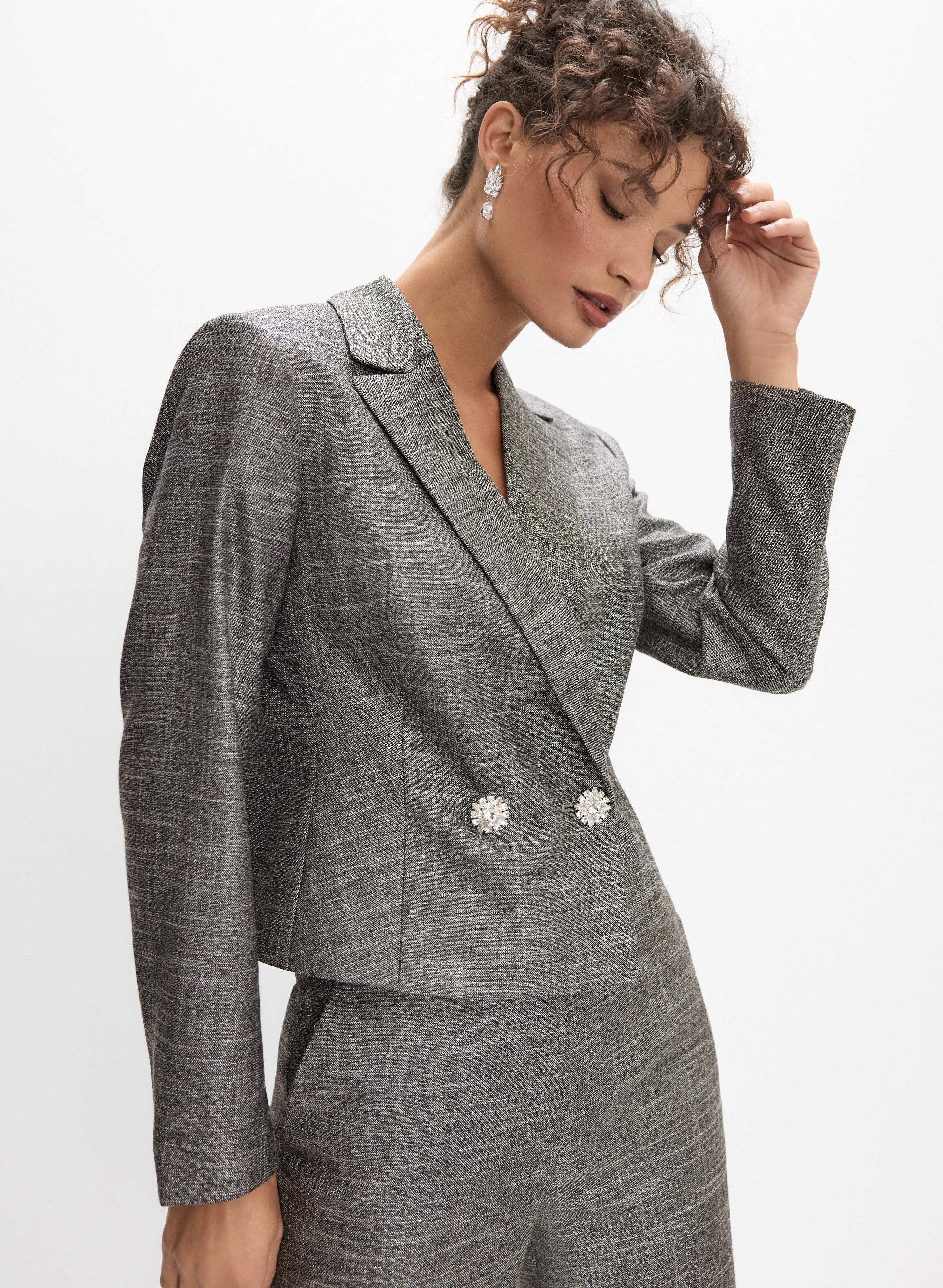 Metallic Cropped Blazer sold by Melanie Lyne