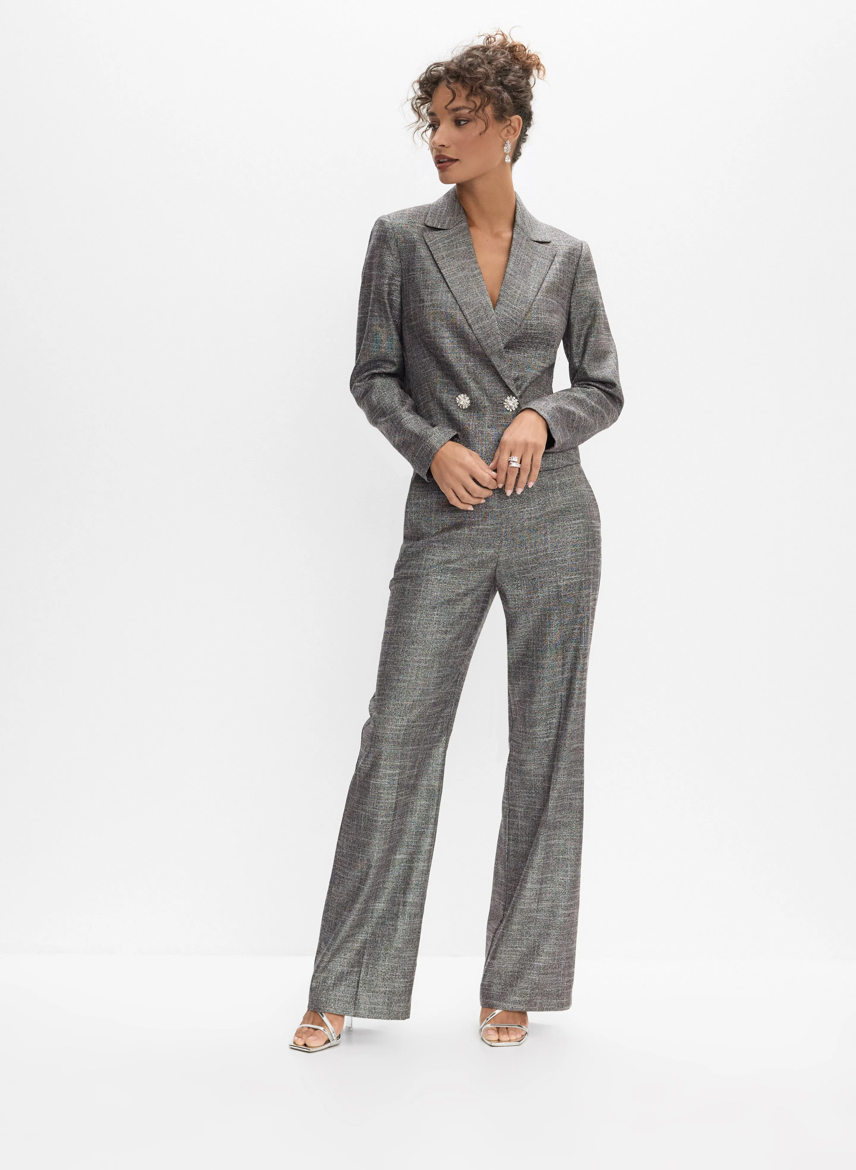 Metallic Cropped Blazer sold by Melanie Lyne product image thumbnail 3