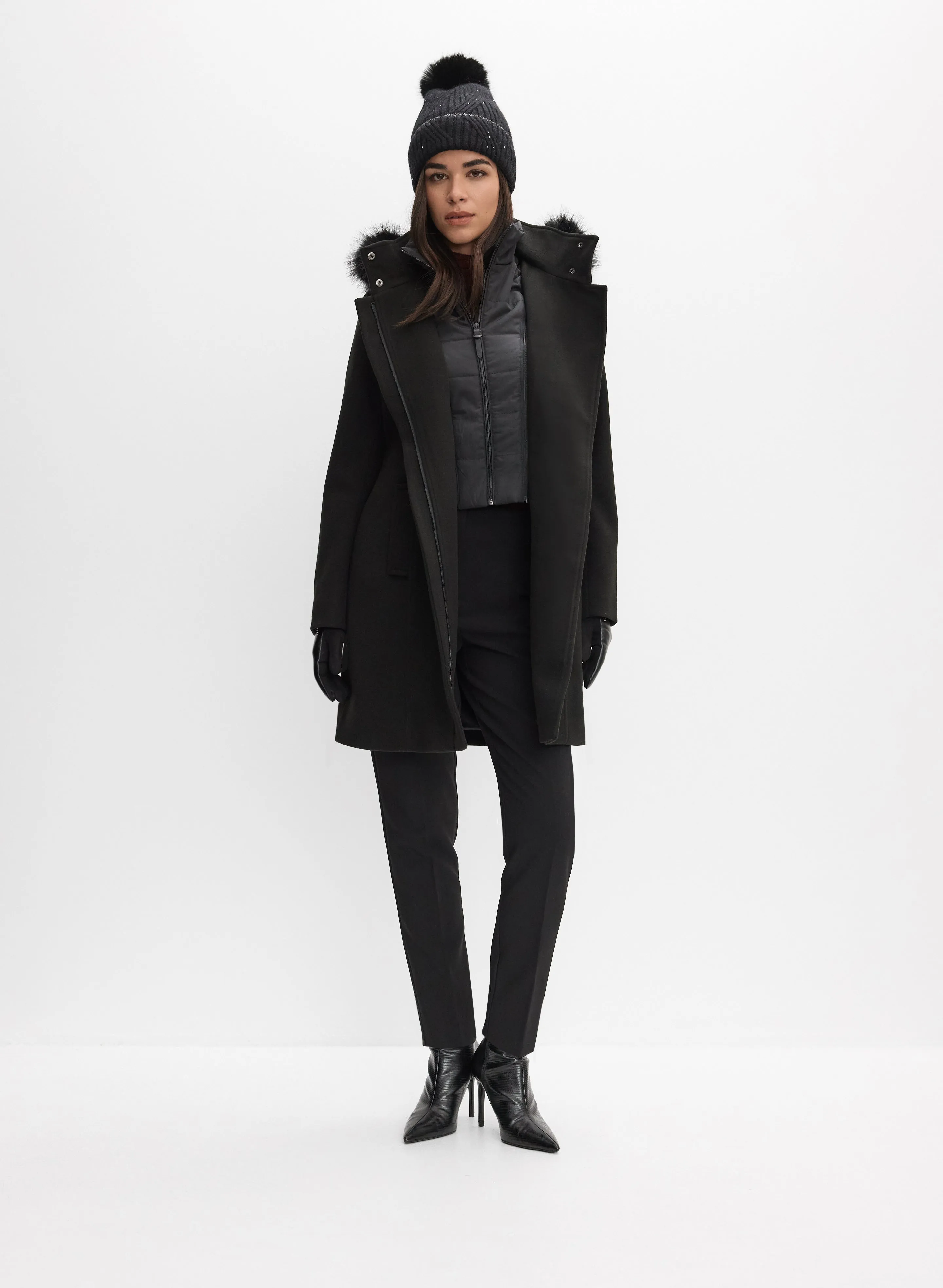 Hooded Stretch-Wool Coat sold by Melanie Lyne product image thumbnail 4