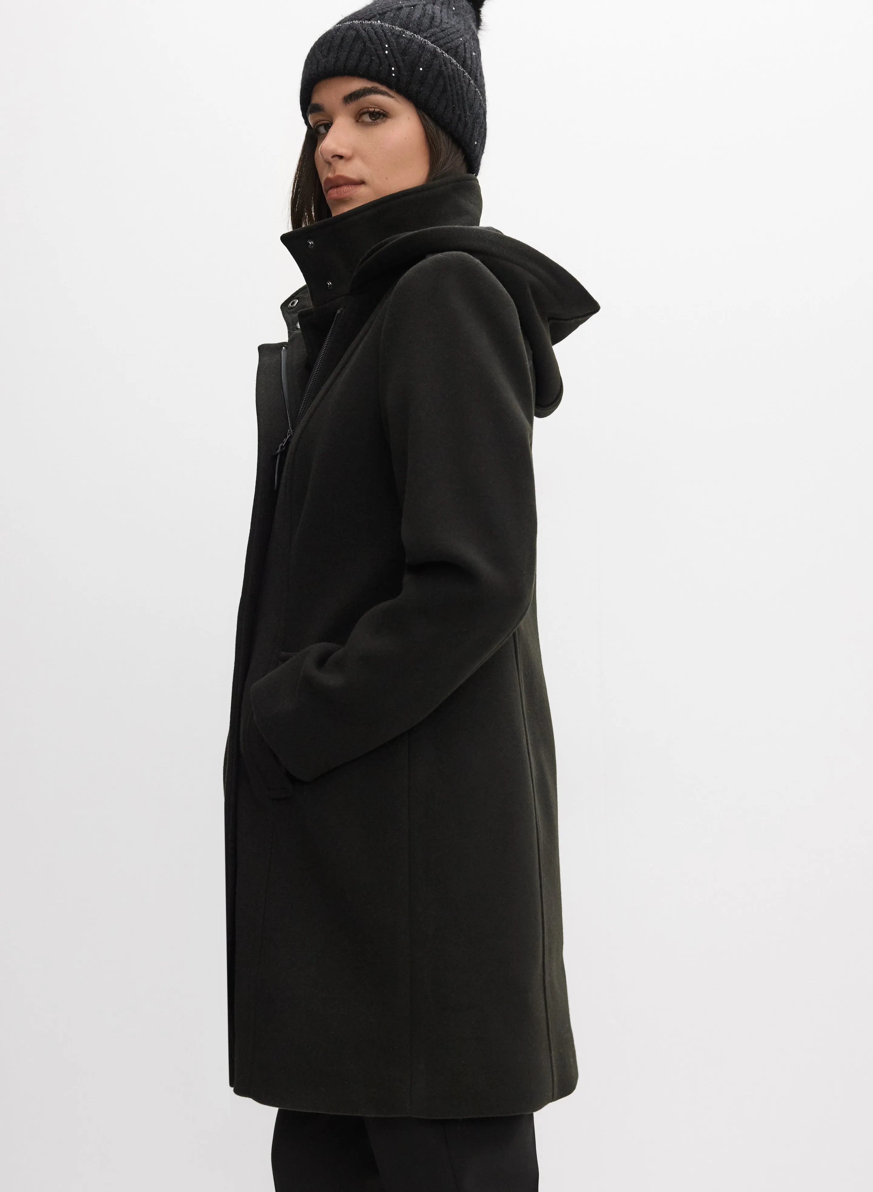 Hooded Stretch-Wool Coat sold by Melanie Lyne product image thumbnail 2