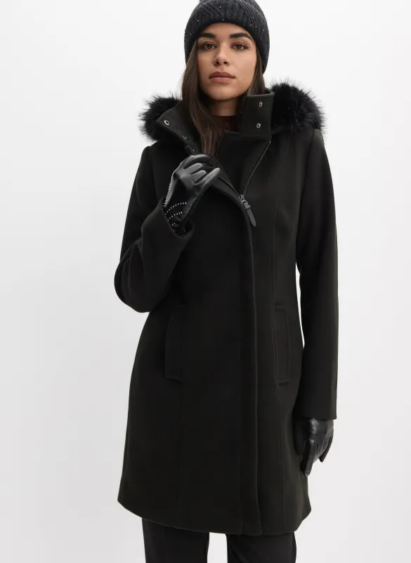 Hooded Stretch-Wool Coat sold by Melanie Lyne