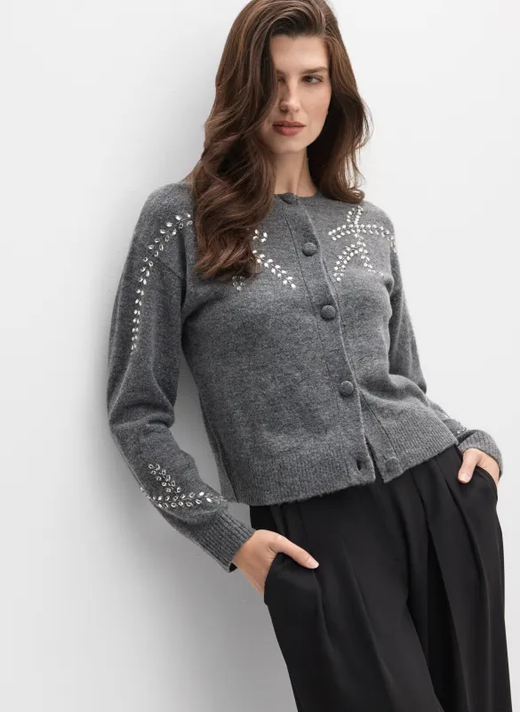 Embellished Leaf Motif Cardigan sold by Melanie Lyne