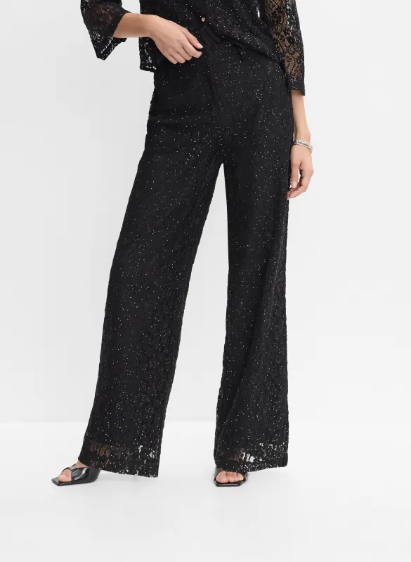 Sequined Lace Wide-Leg Pants sold by Melanie Lyne
