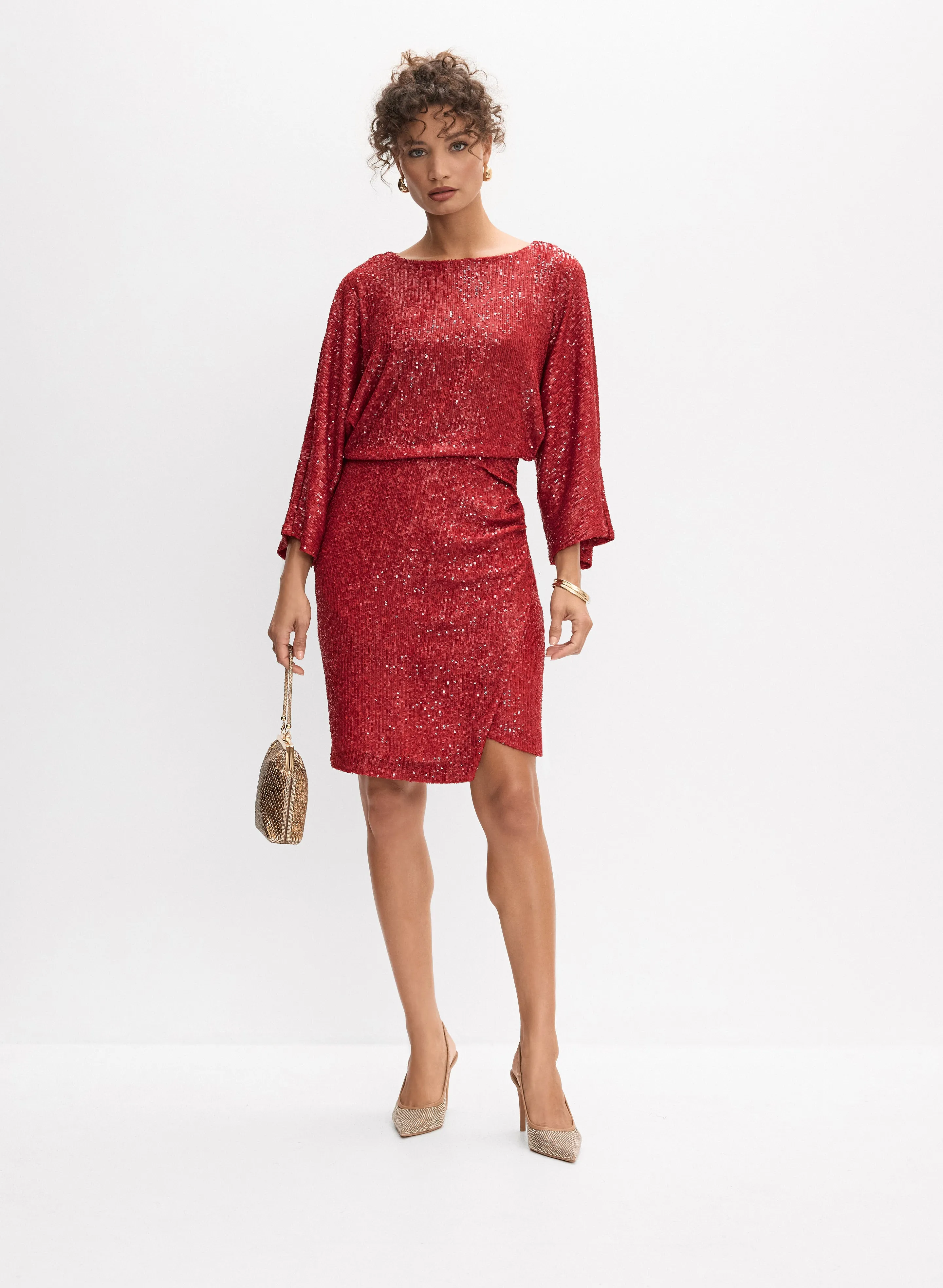 Sequined Flare Sleeve Dress sold by Melanie Lyne