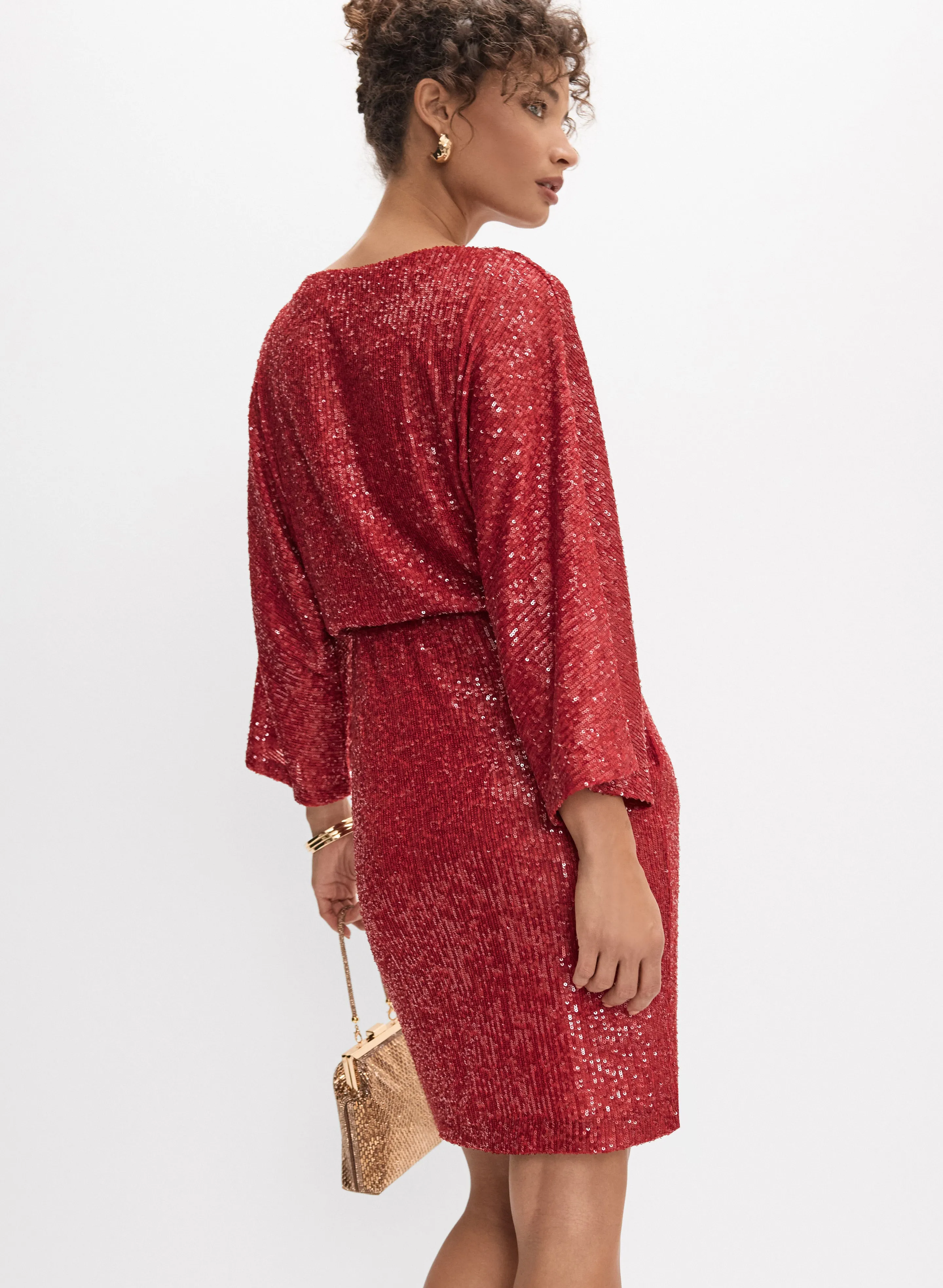 Sequined Flare Sleeve Dress sold by Melanie Lyne product image thumbnail 4