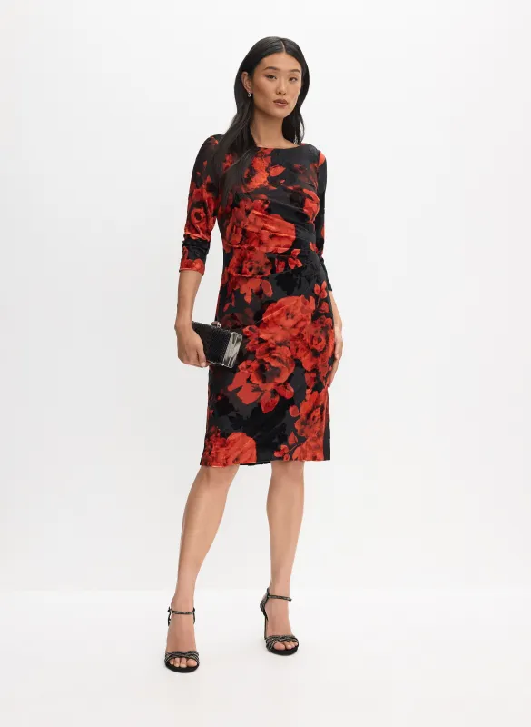 Adrianna Papell - Velvet Floral Dress sold by Melanie Lyne