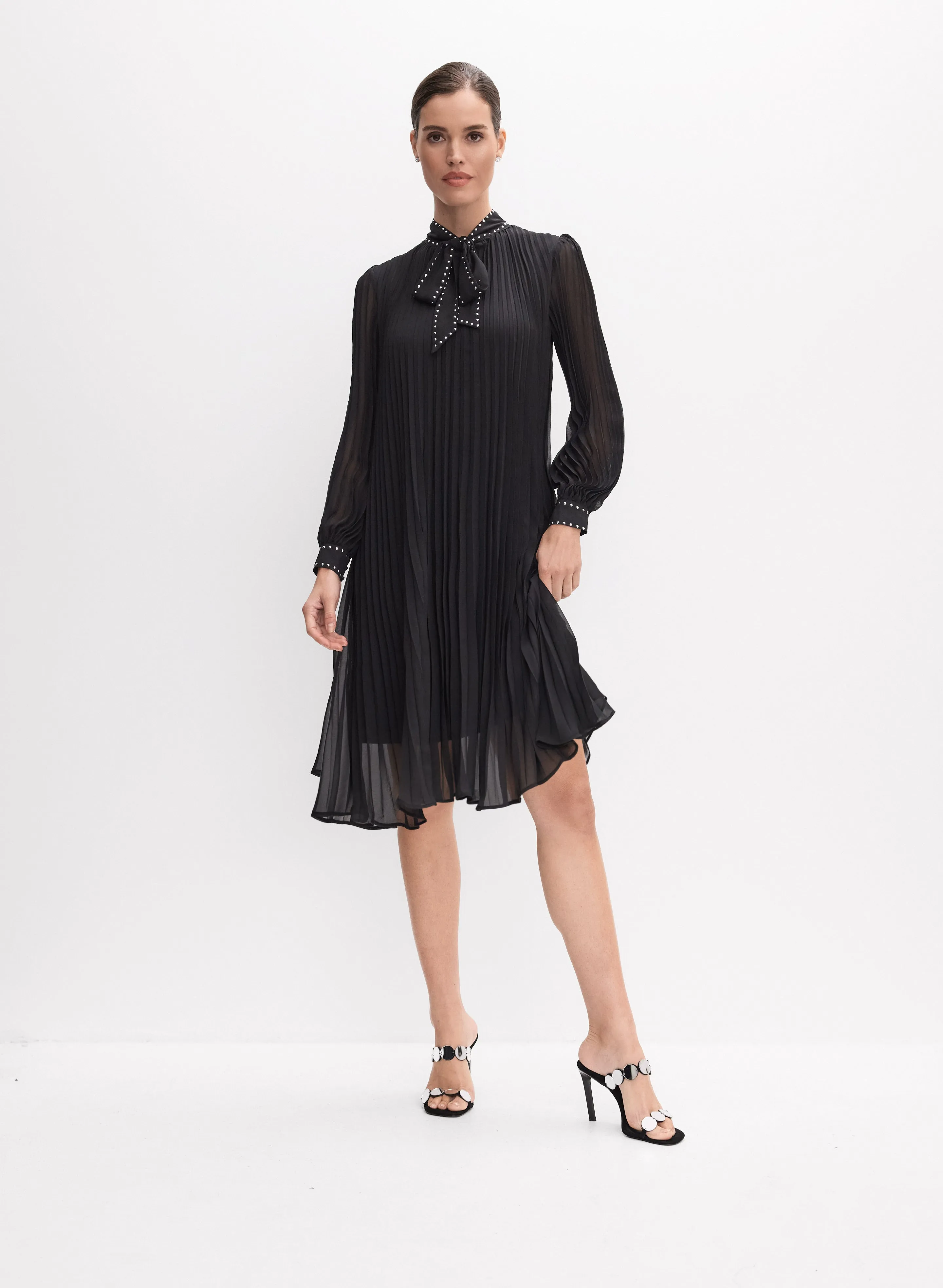 Joseph Ribkoff - Plisse Tie-Neck Dress sold by Melanie Lyne