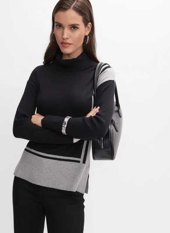 Colour Block Turtleneck Sweater sold by Melanie Lyne
