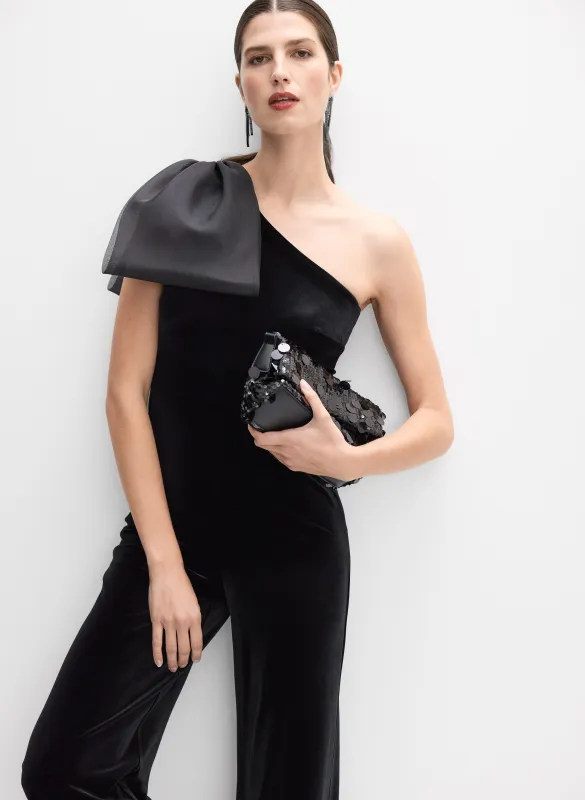 Organza Bow Velvet Jumpsuit sold by Melanie Lyne