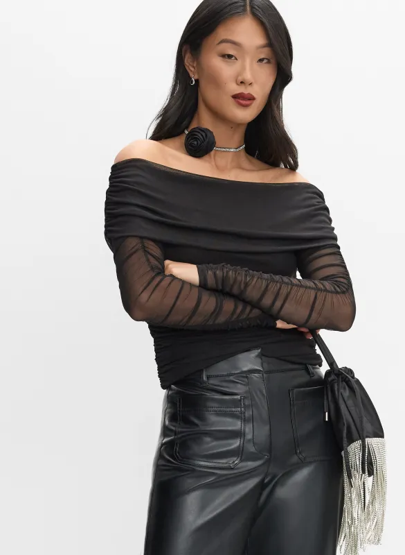 Mesh Off-Shoulder Top sold by Melanie Lyne