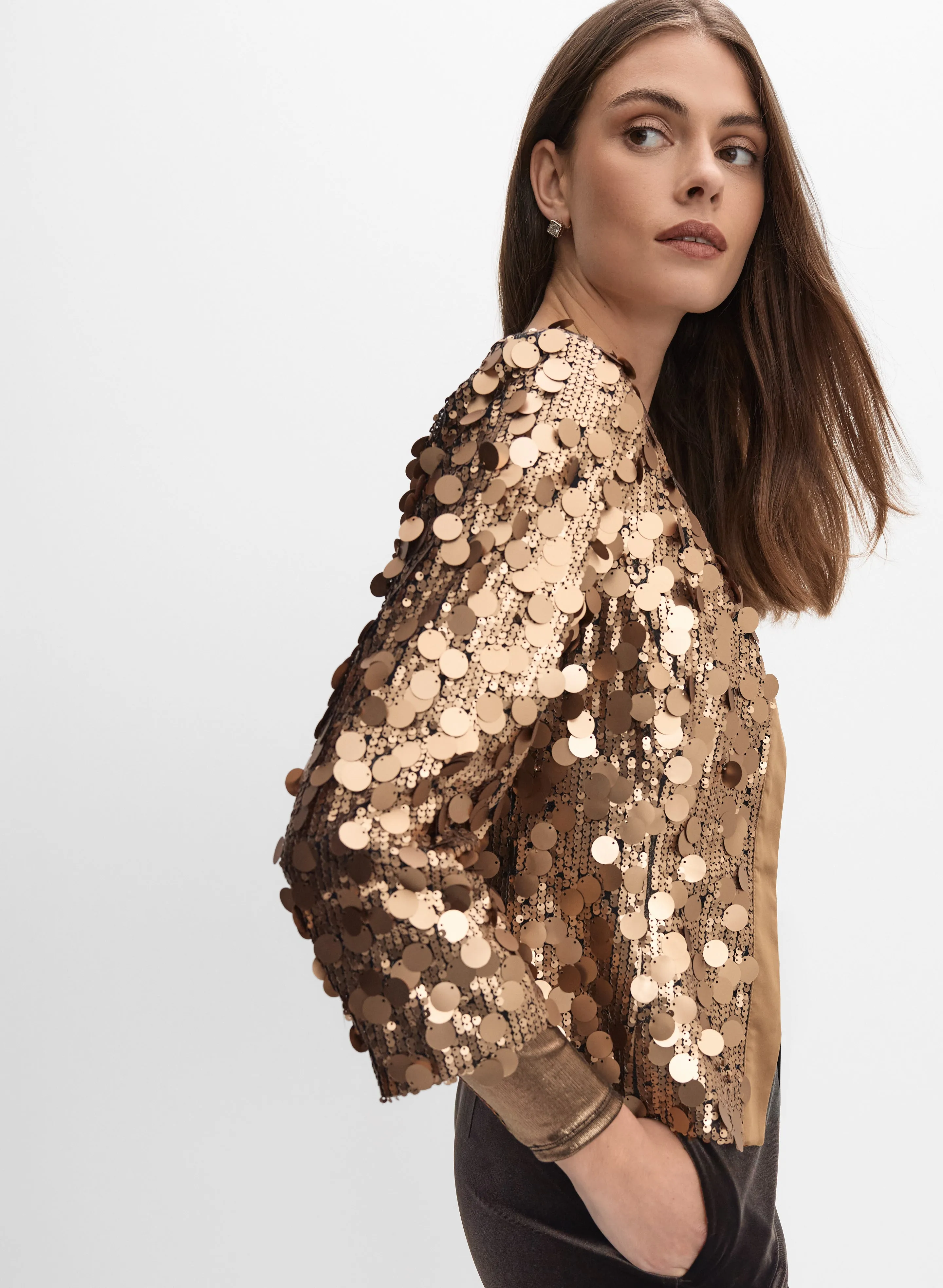 Cropped Sequined Jacket sold by Melanie Lyne product image thumbnail 5