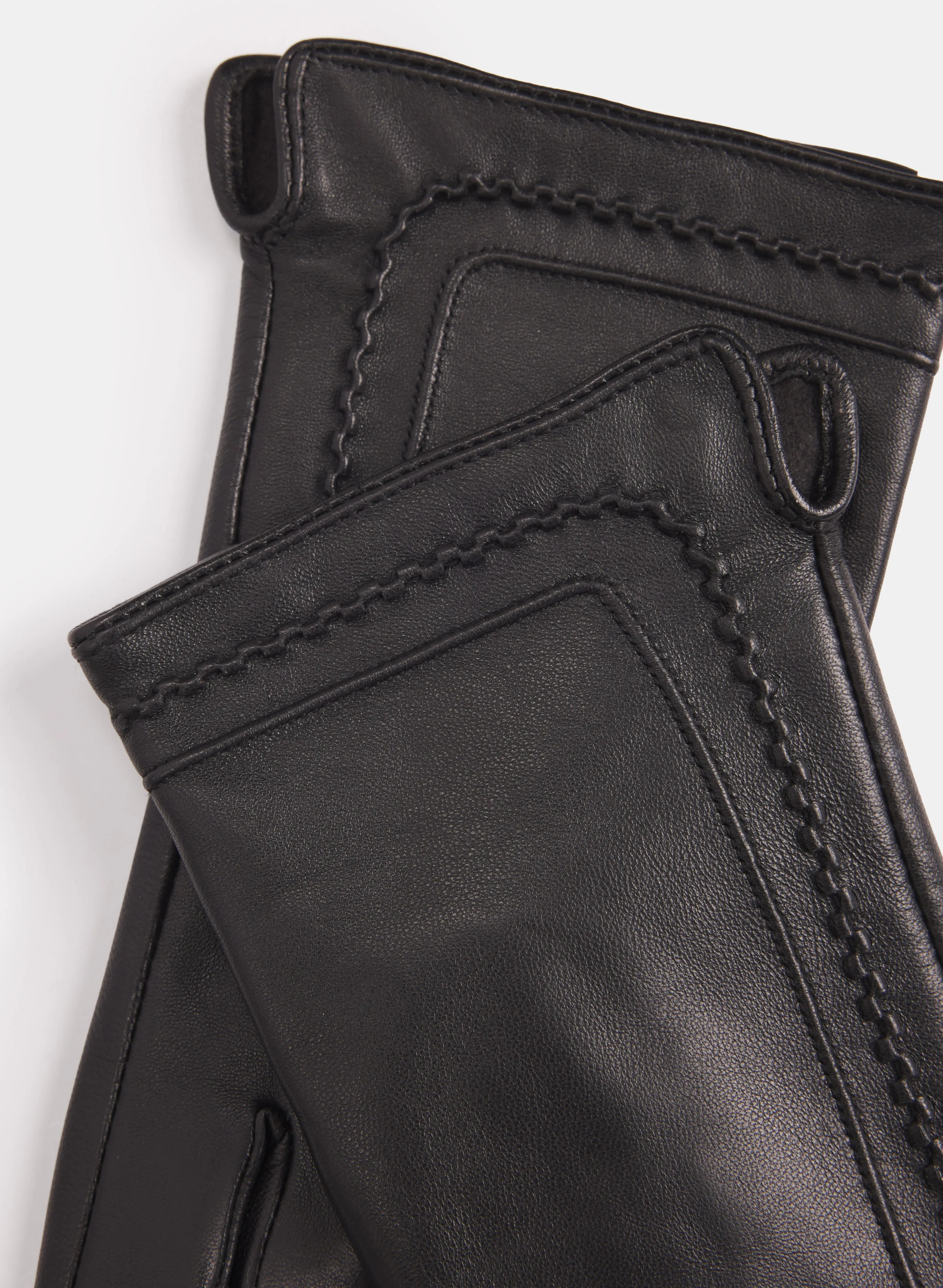 Topstitched Leather Gloves sold by Melanie Lyne product image thumbnail 2