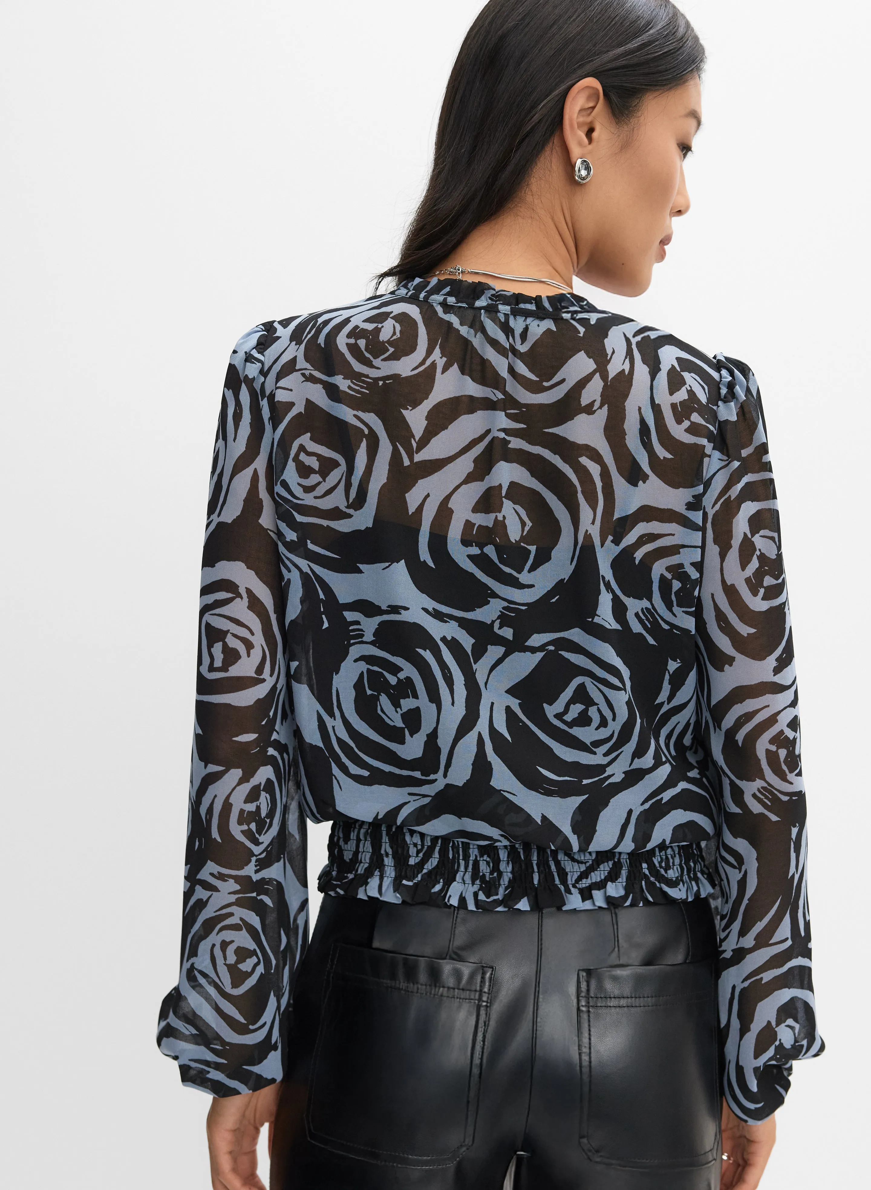 Graphic Rose Print Blouse sold by Melanie Lyne product image thumbnail 4
