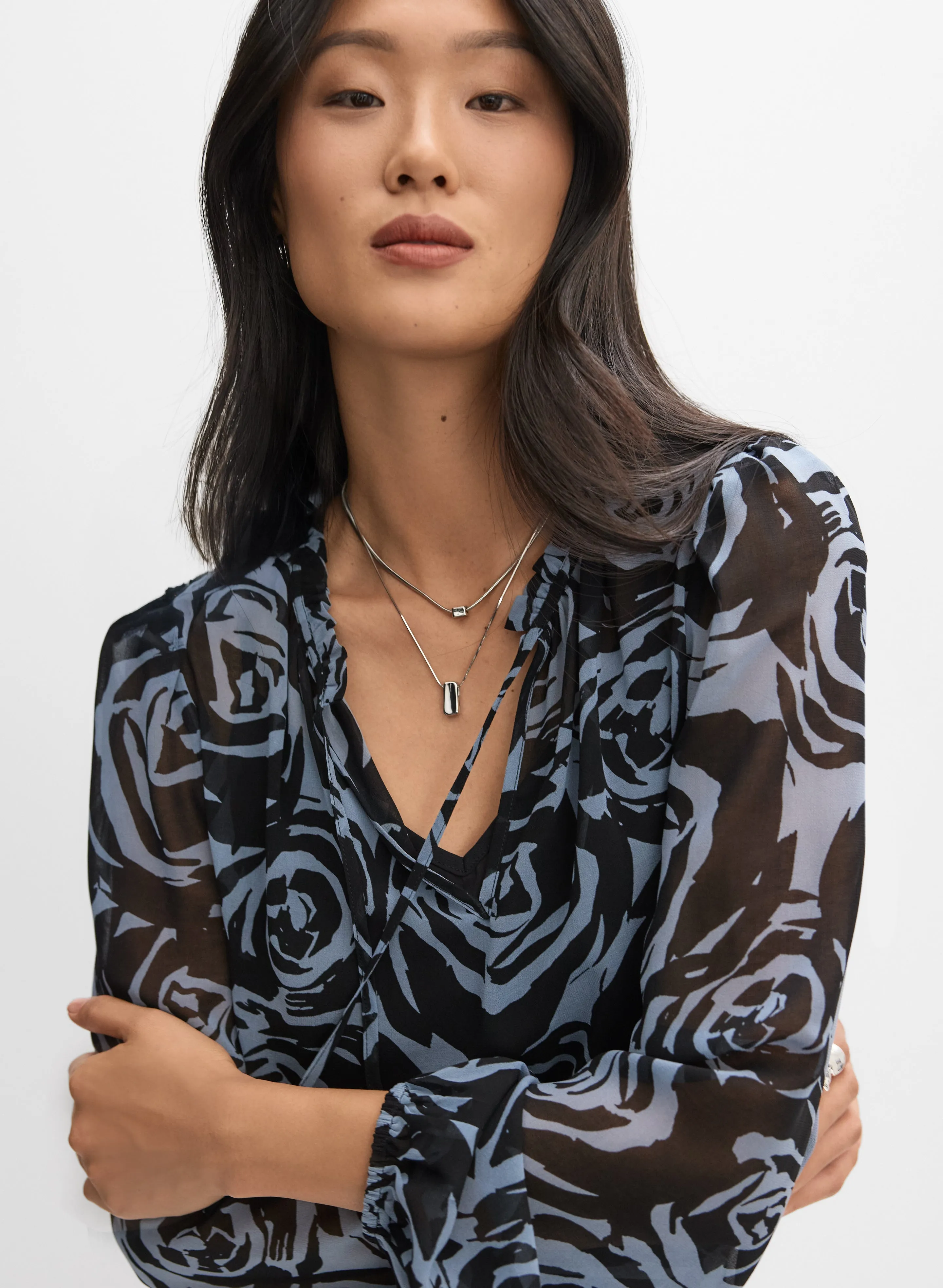 Graphic Rose Print Blouse sold by Melanie Lyne product image thumbnail 2