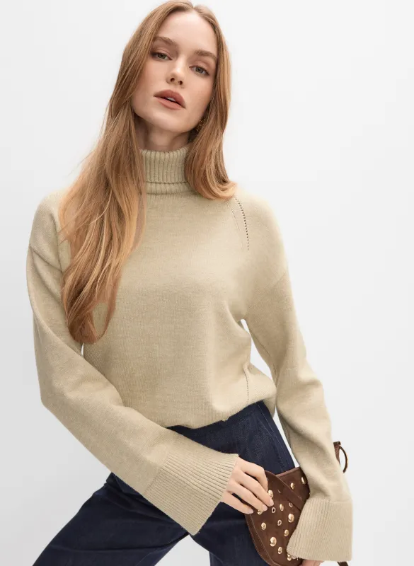 Ribbed Detail Turtleneck Sweater sold by Melanie Lyne