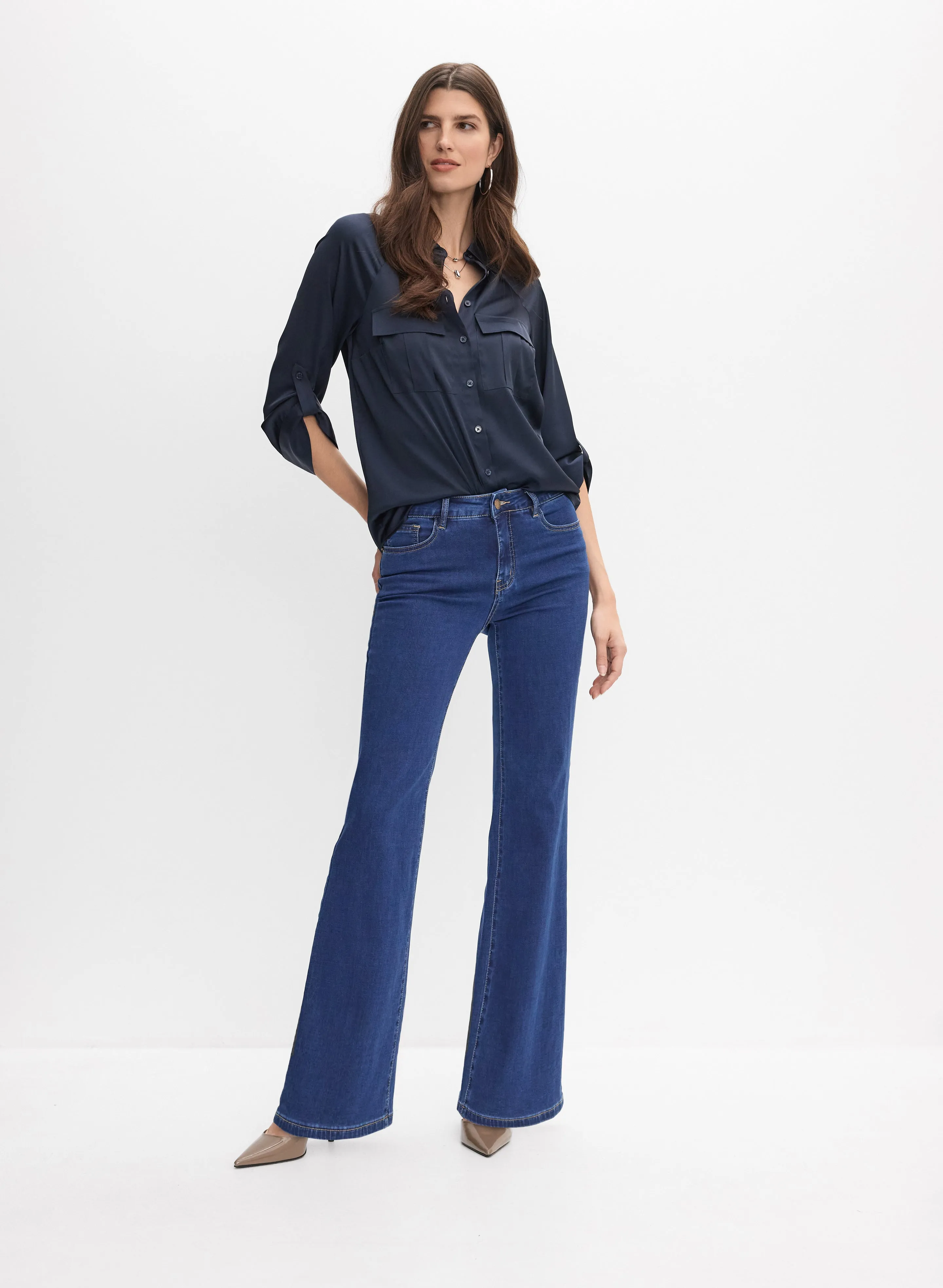 Satin Button-Down Blouse sold by Melanie Lyne product image thumbnail 4