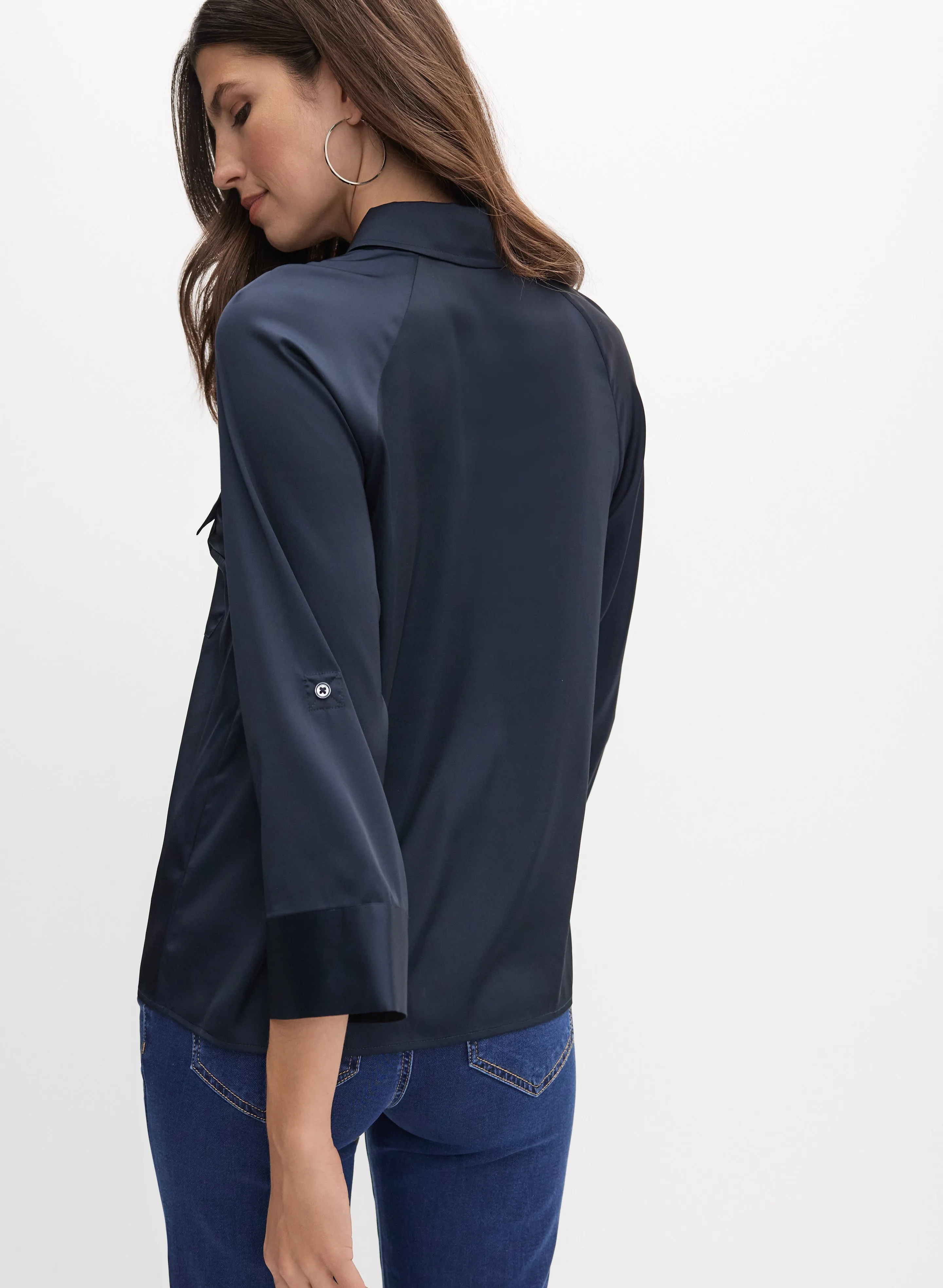 Satin Button-Down Blouse sold by Melanie Lyne product image thumbnail 3