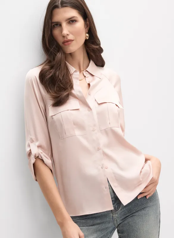 Satin Button-Down Blouse sold by Melanie Lyne