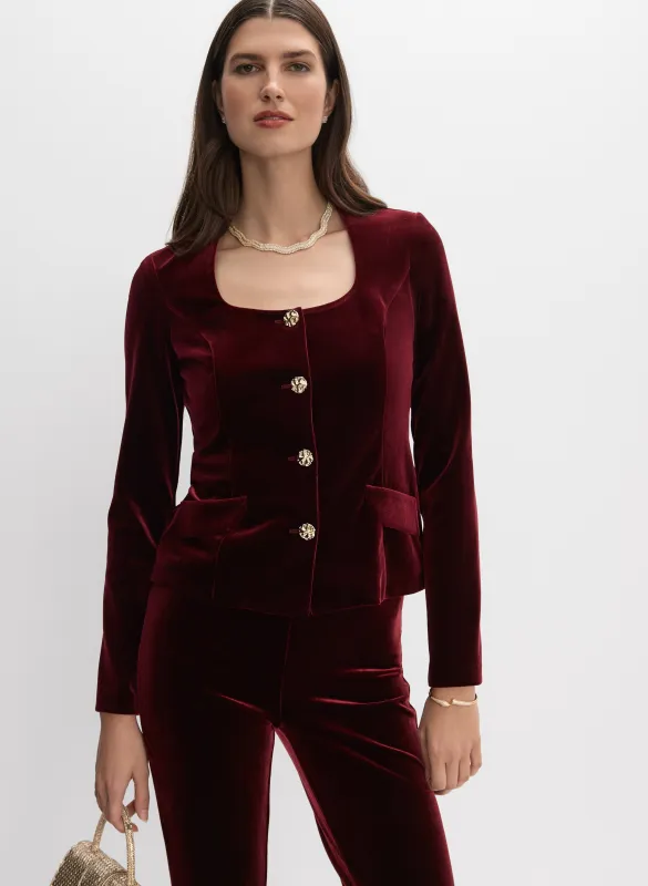 Joseph Ribkoff - Velvet Button-Down Jacket made by Melanie Lyne