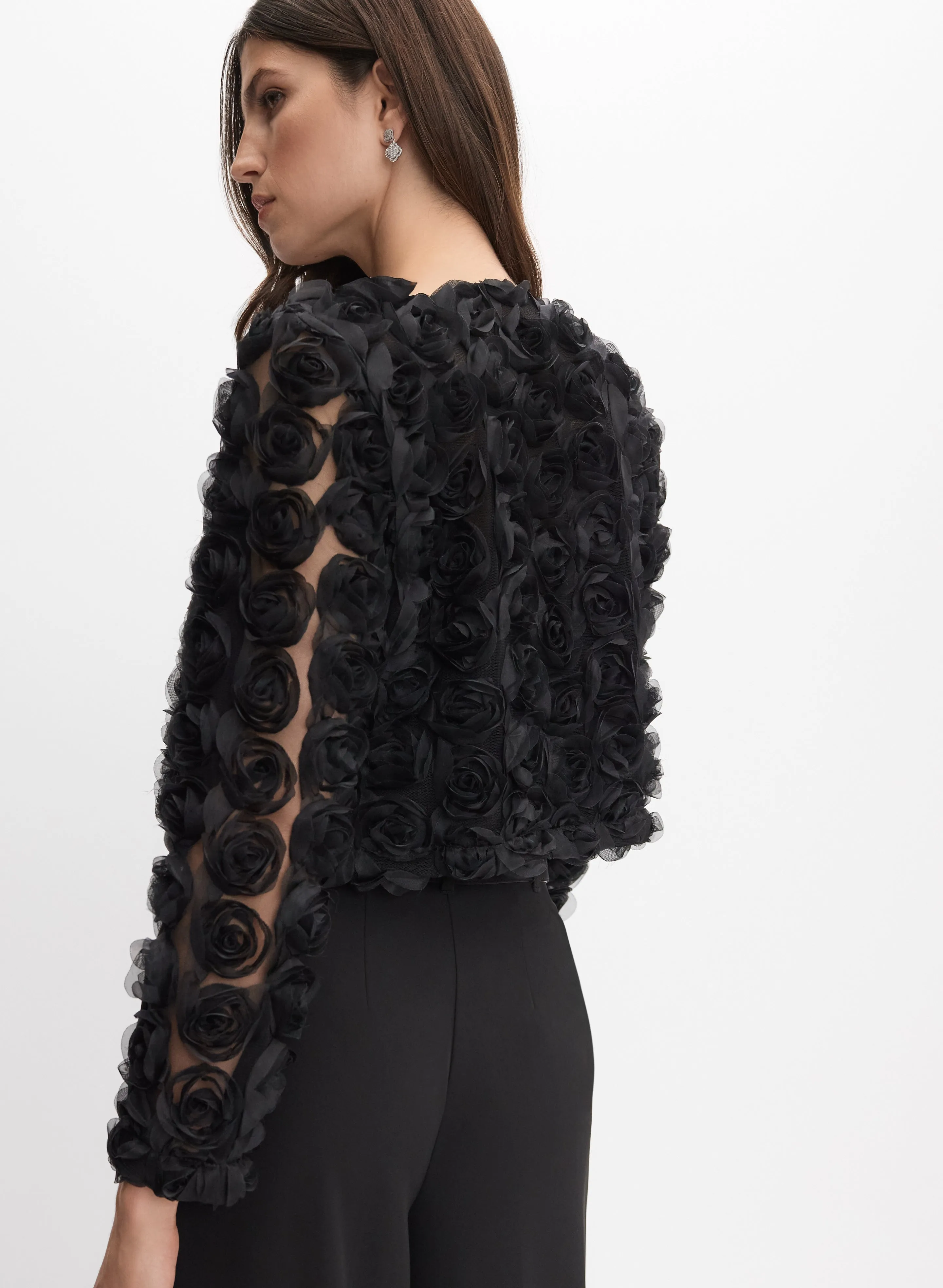 Joseph Ribkoff - Cropped Rosette Jacket sold by Melanie Lyne product image thumbnail 4