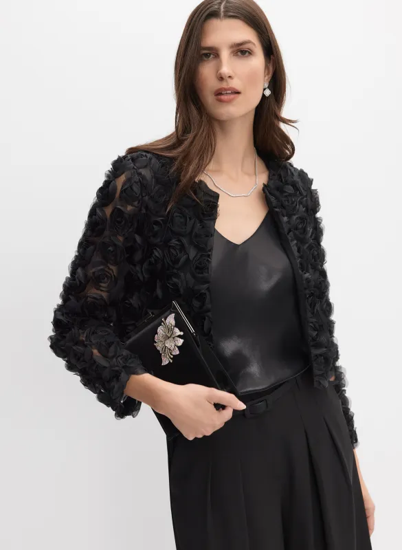 Joseph Ribkoff - Cropped Rosette Jacket sold by Melanie Lyne