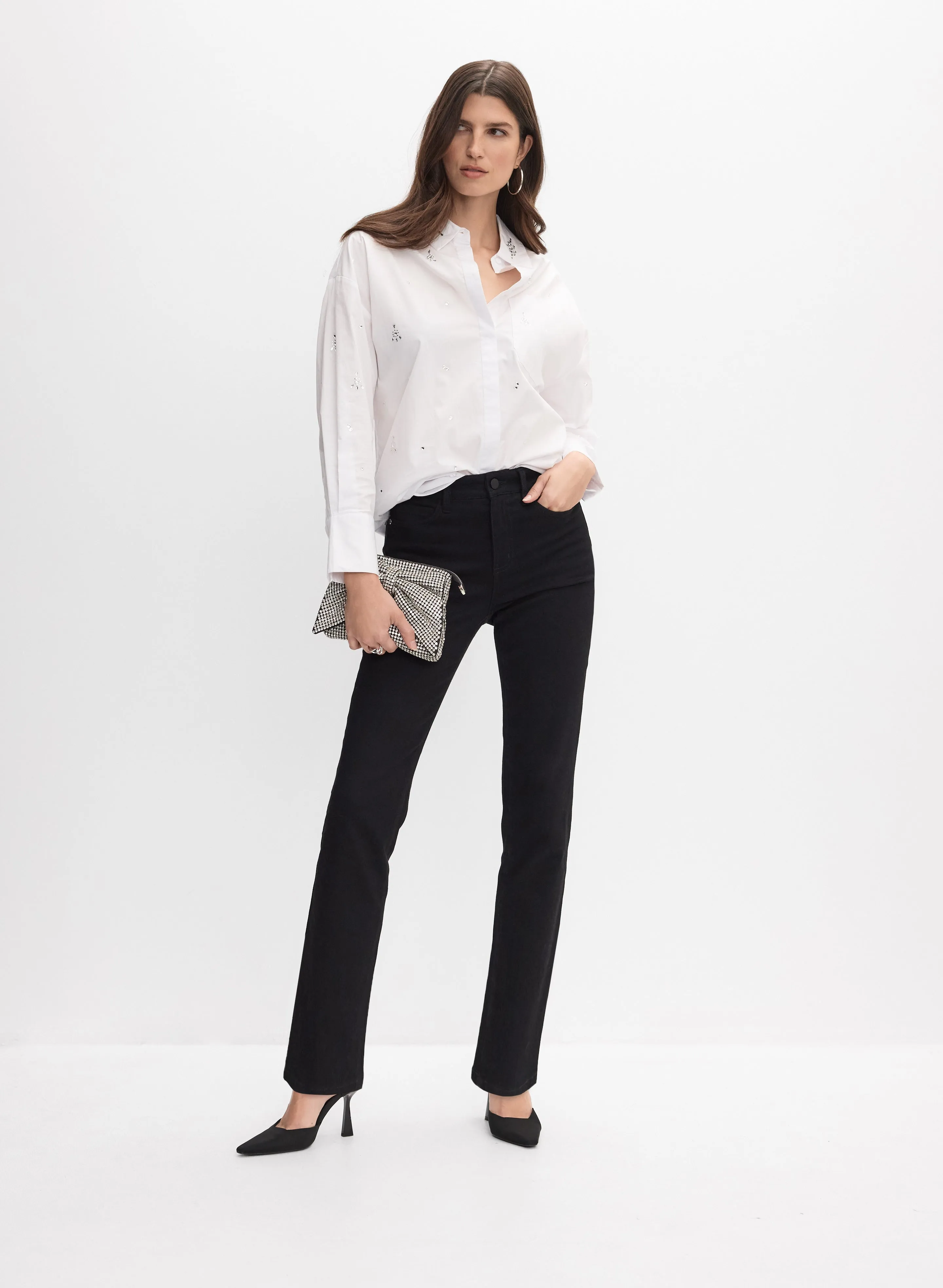Joseph Ribkoff - Scattered Rhinestone Embellished Blouse sold by Melanie Lyne product image thumbnail 3