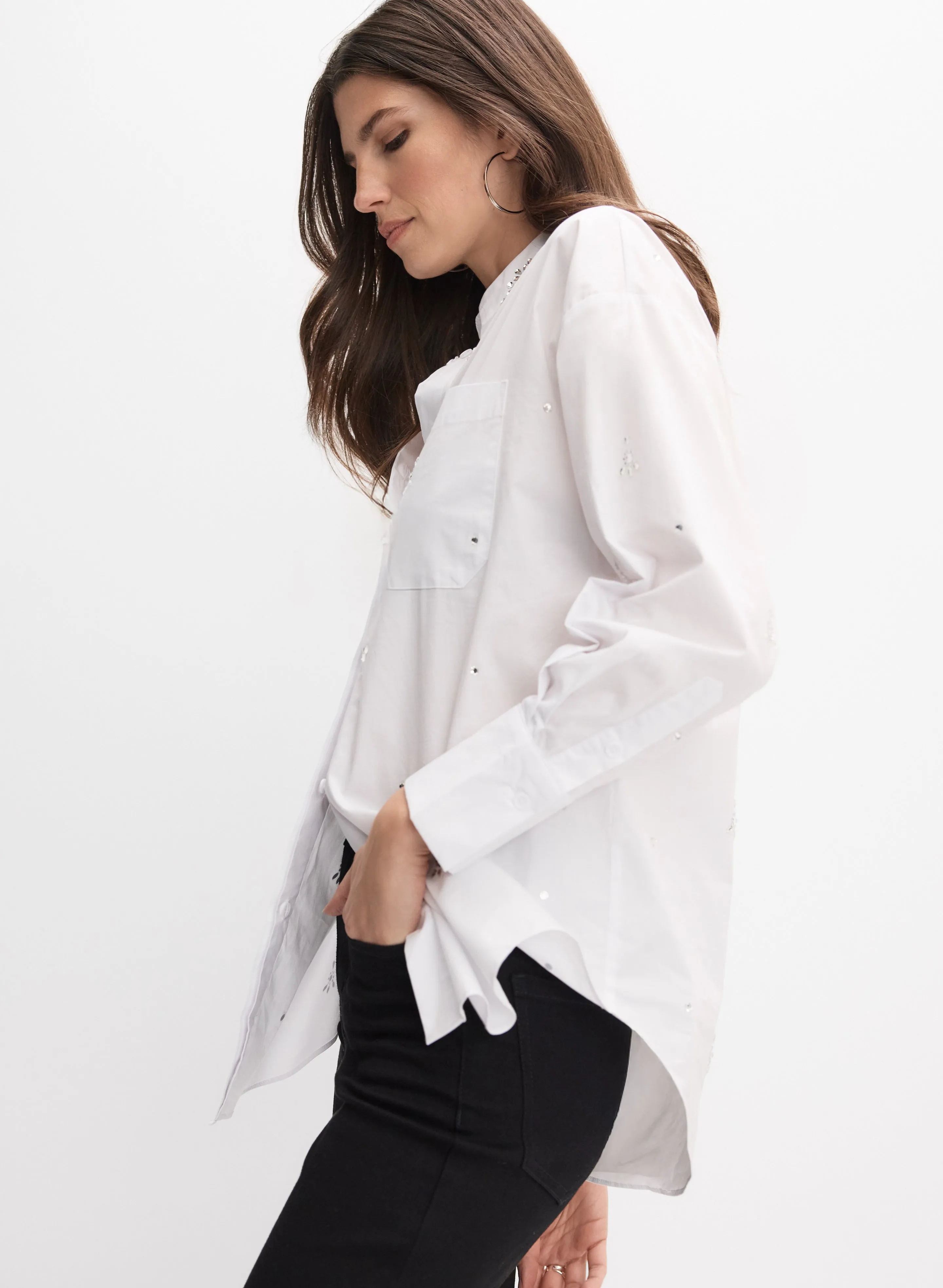 Joseph Ribkoff - Scattered Rhinestone Embellished Blouse sold by Melanie Lyne product image thumbnail 5