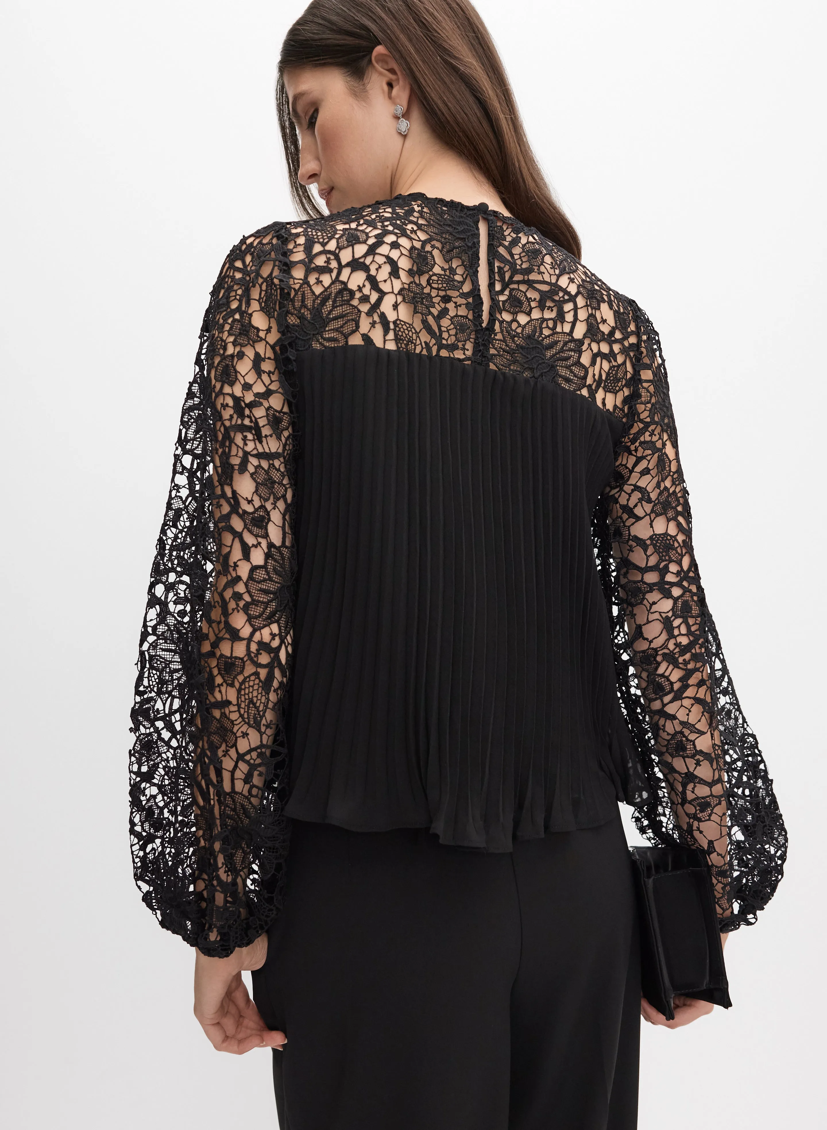 Joseph Ribkoff - Plissé Chiffon Lace Blouse sold by Melanie Lyne product image thumbnail 4
