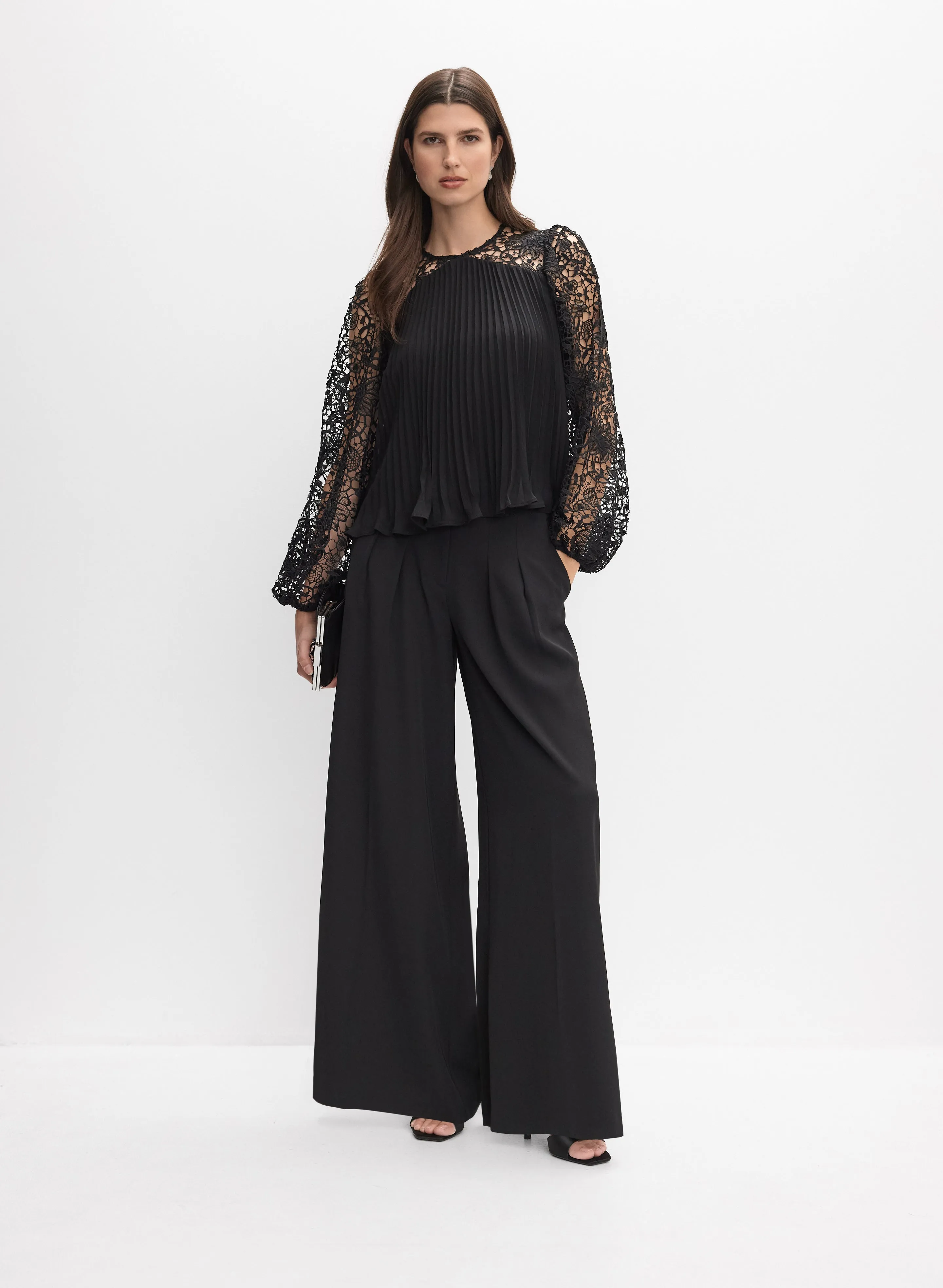 Joseph Ribkoff - Plissé Chiffon Lace Blouse sold by Melanie Lyne product image thumbnail 3