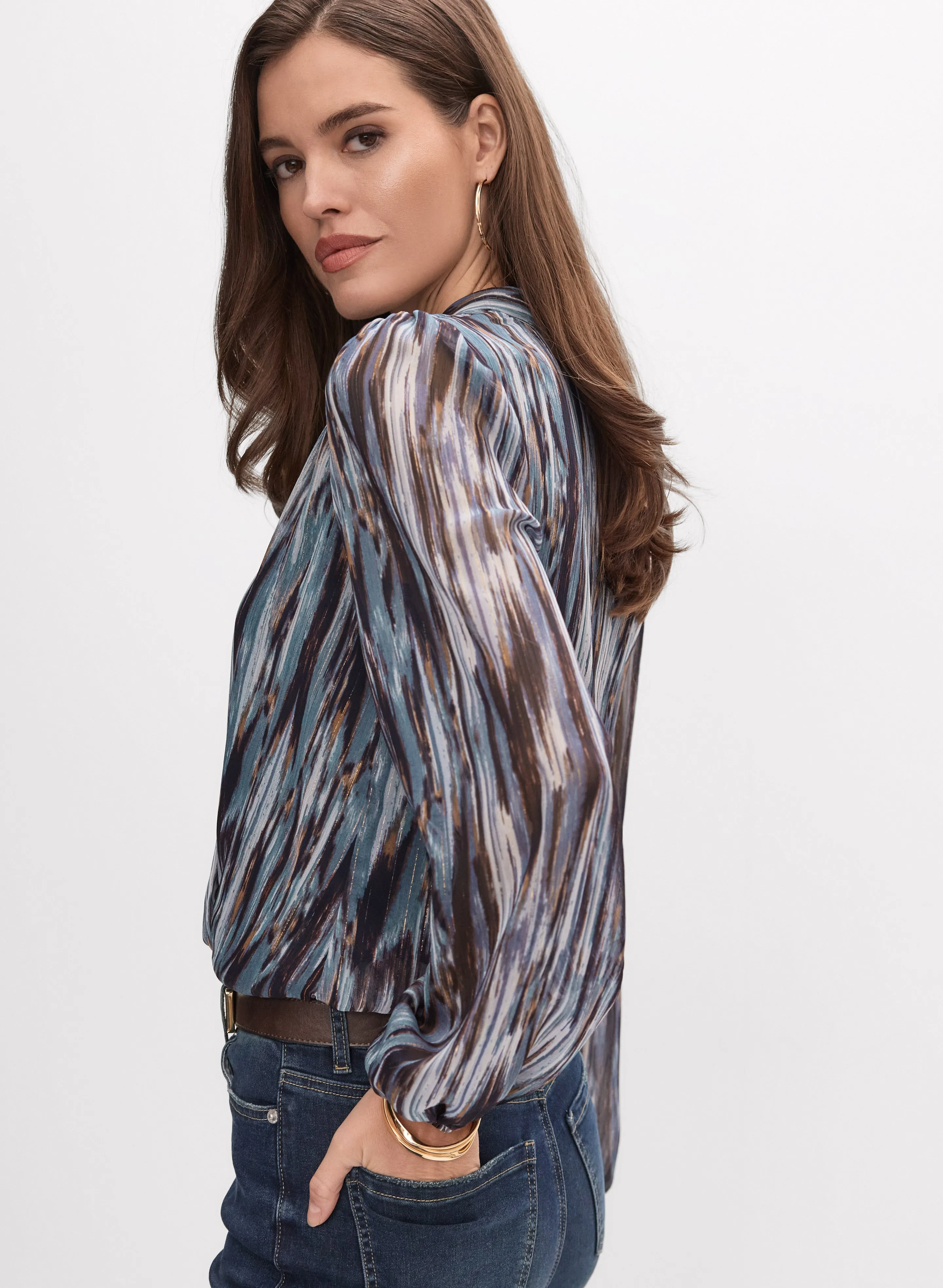 Abstract Metallic Blouse sold by Melanie Lyne product image thumbnail 5