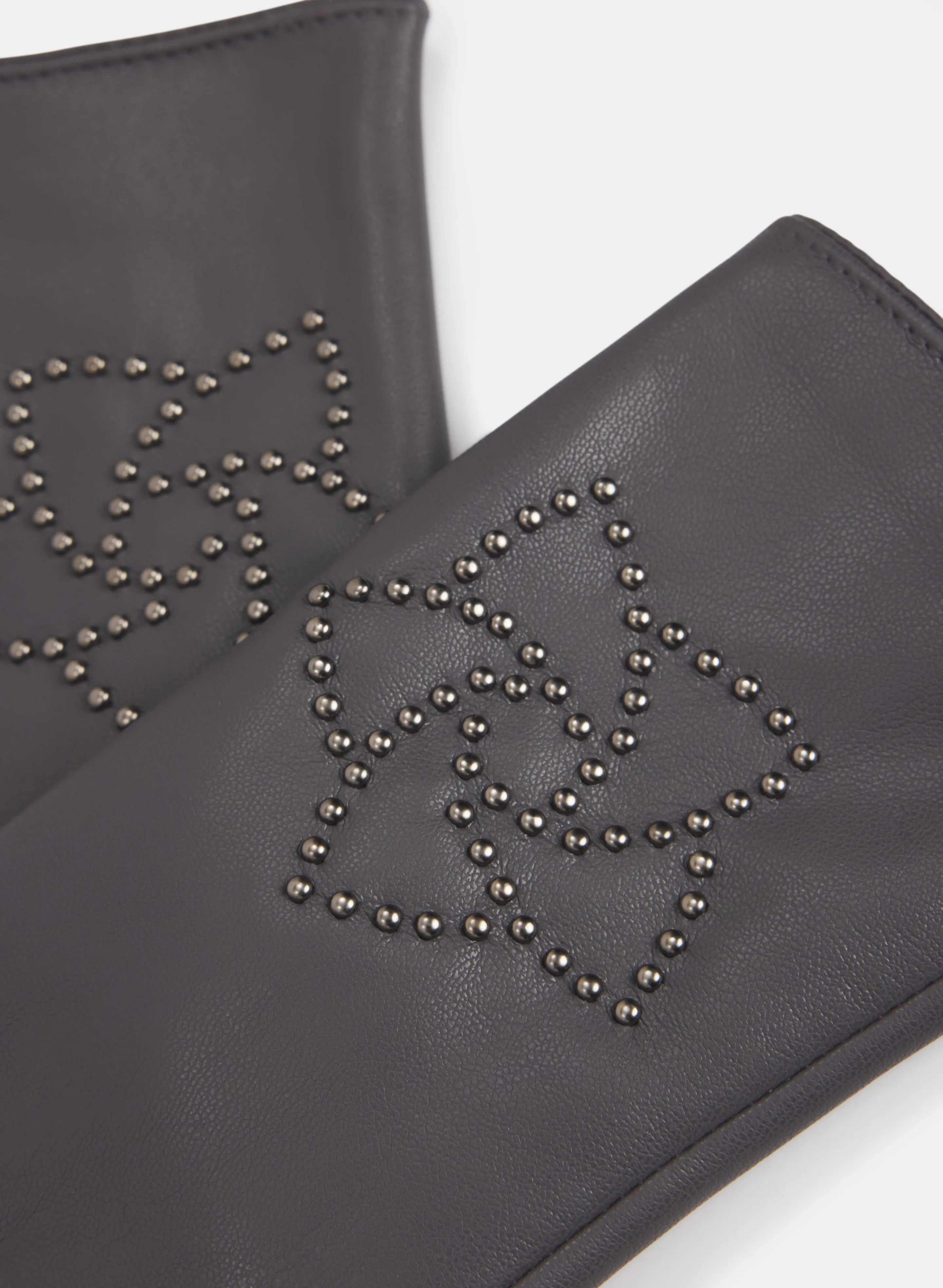 Studded Floral Vegan Leather Gloves sold by Melanie Lyne product image thumbnail 2