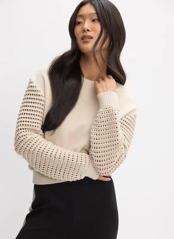 Open Knit Sleeve Sweatshirt sold by Melanie Lyne