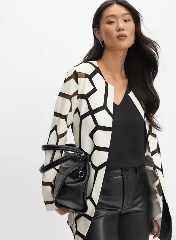 Joseph Ribkoff - Geometric Mesh Jacket sold by Melanie Lyne