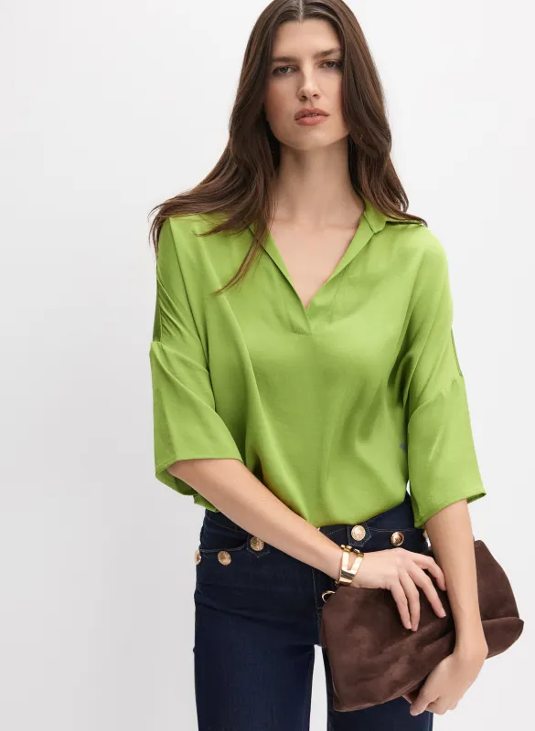 Joseph Ribkoff - Satin Boxy Blouse sold by Melanie Lyne