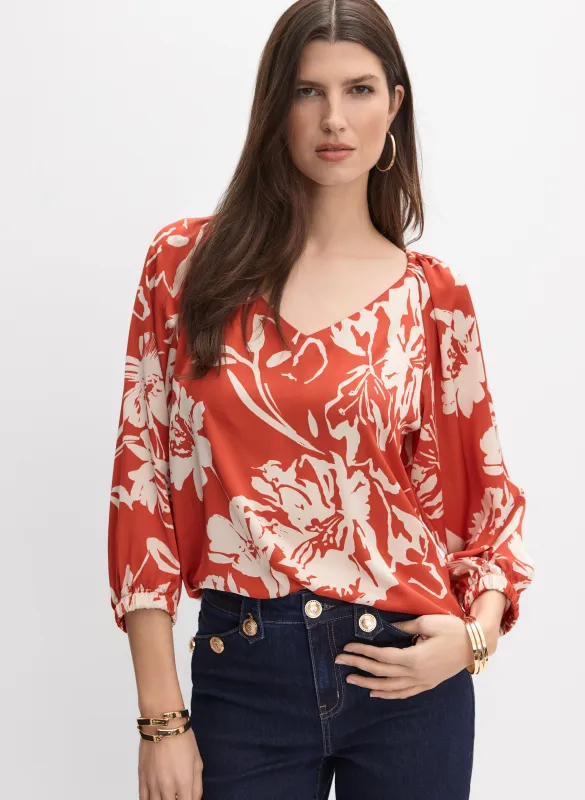 Joseph Ribkoff - Floral Crepe Blouse made by Melanie Lyne