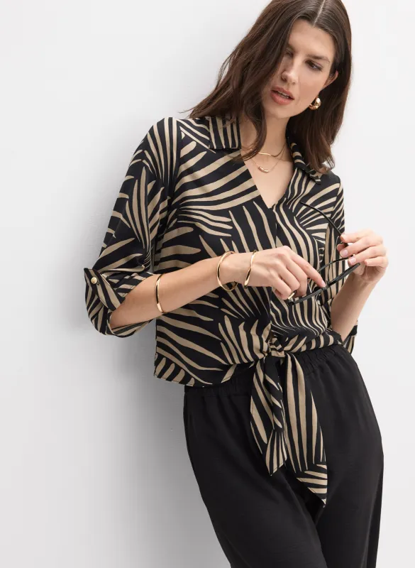 Joseph Ribkoff - Tropical Leaf Print Blouse sold by Melanie Lyne